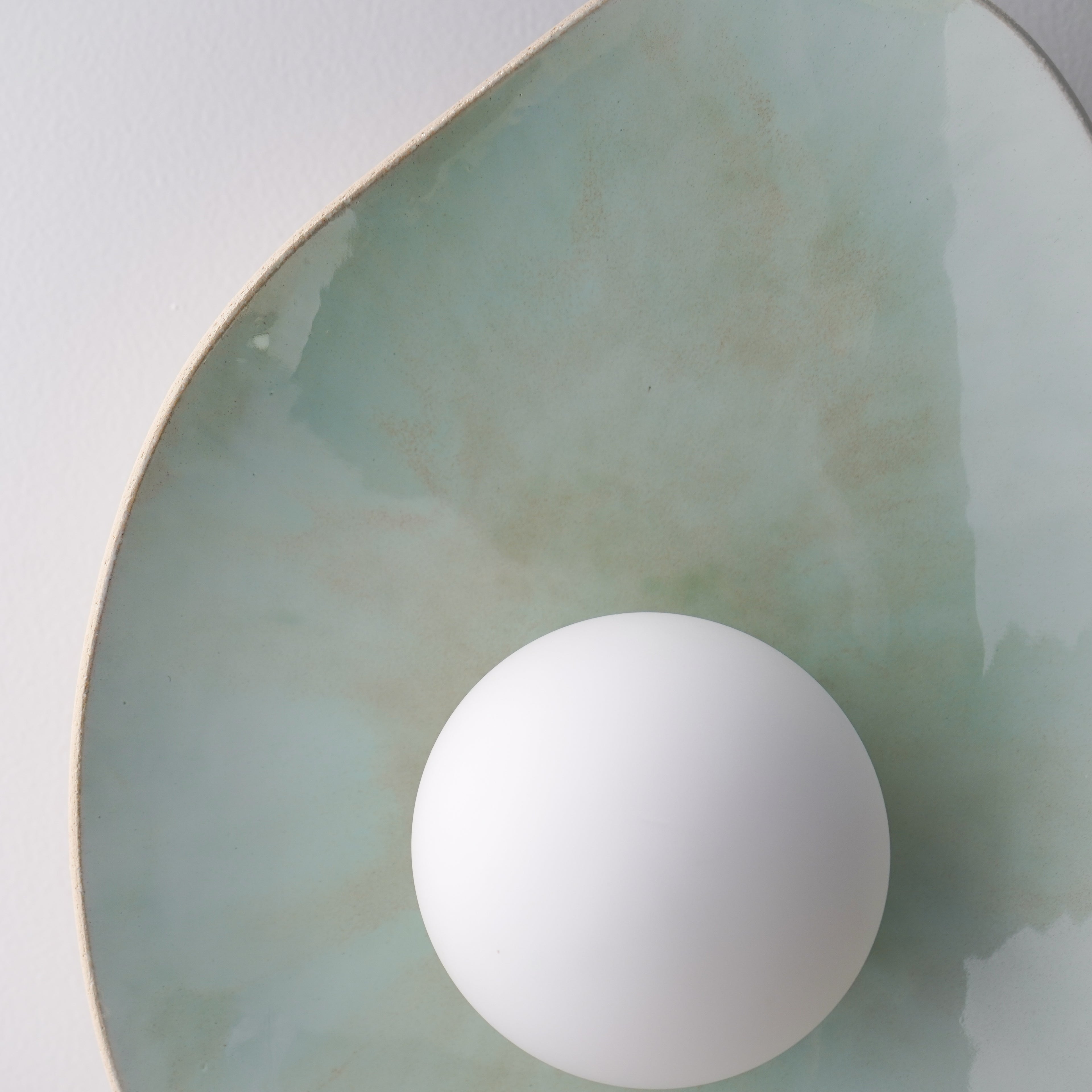 Soft Green Tones Ceramic Wall Lamp / Sconce