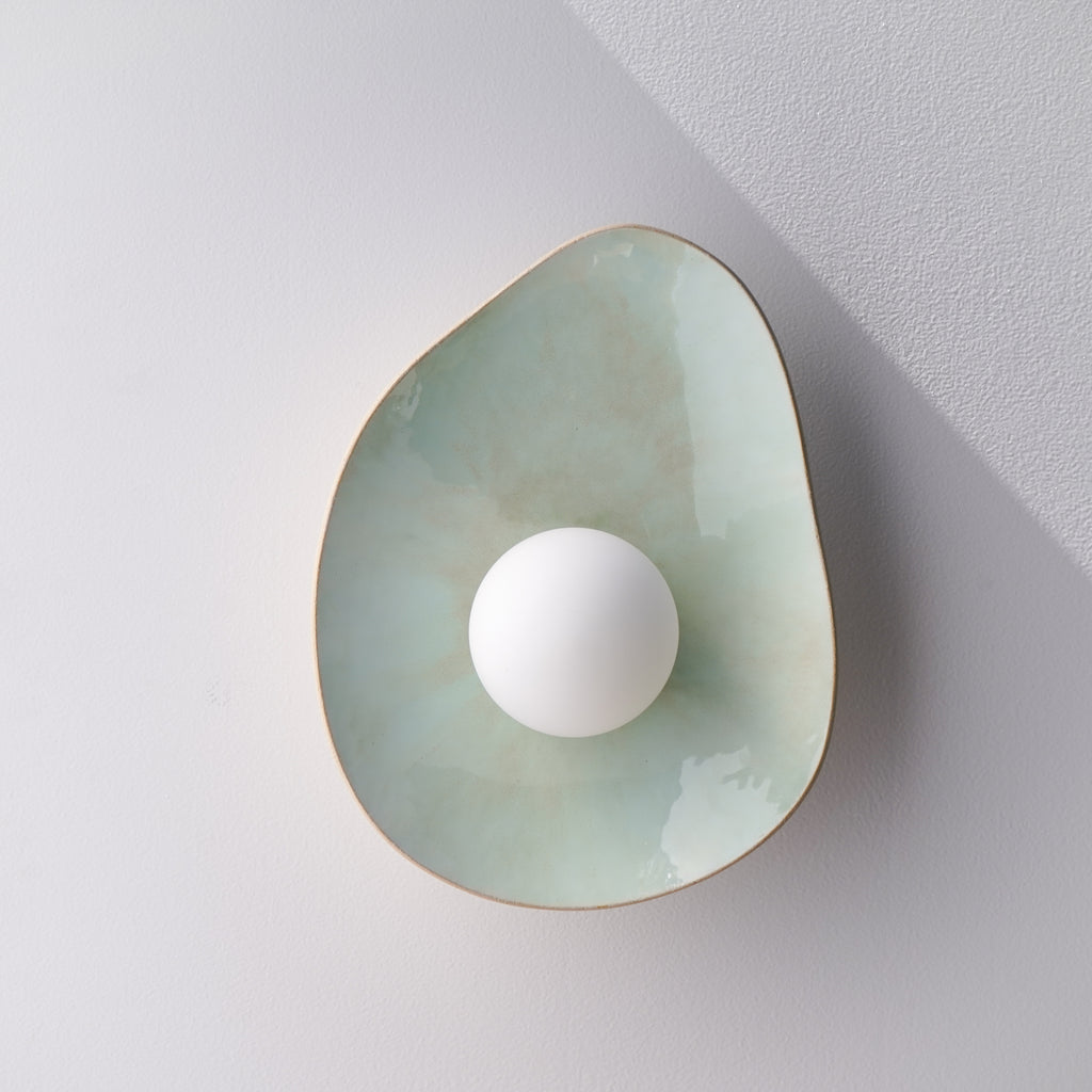 Soft Green Tones Ceramic Wall Lamp / Sconce