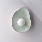 Soft Green Tones Ceramic Wall Lamp / Sconce