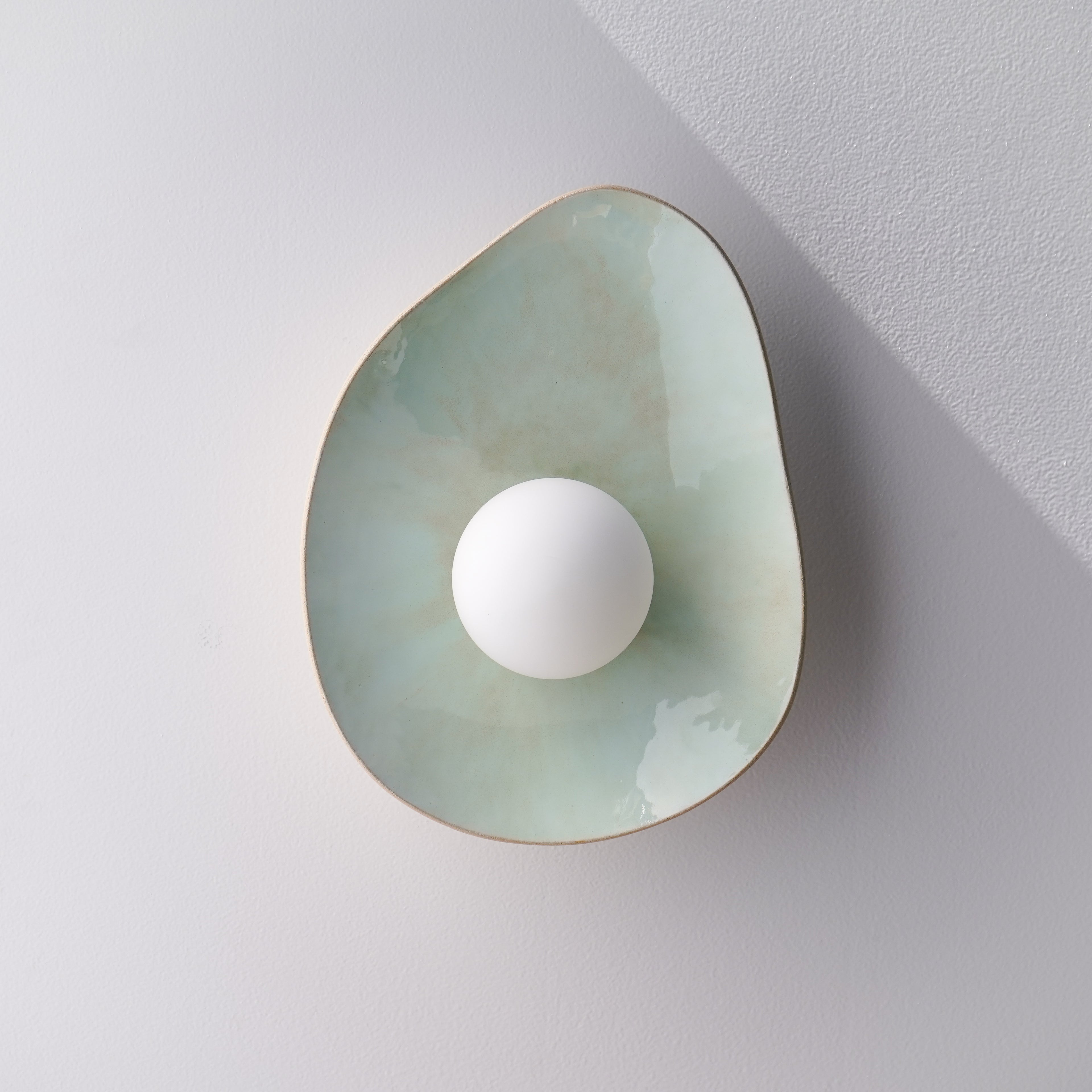 Soft Green Tones Ceramic Wall Lamp / Sconce