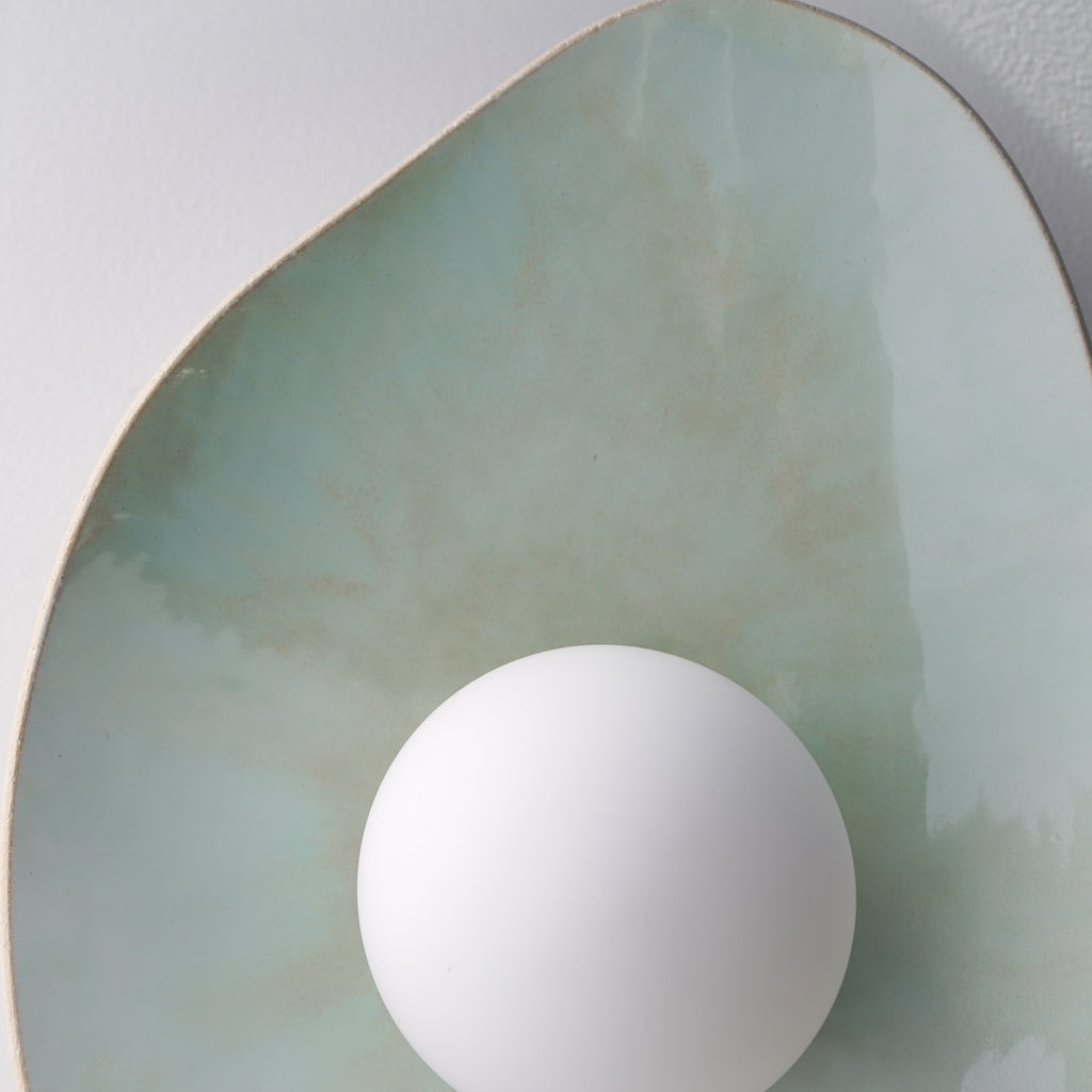 Soft Green Tones Ceramic Wall Lamp / Sconce