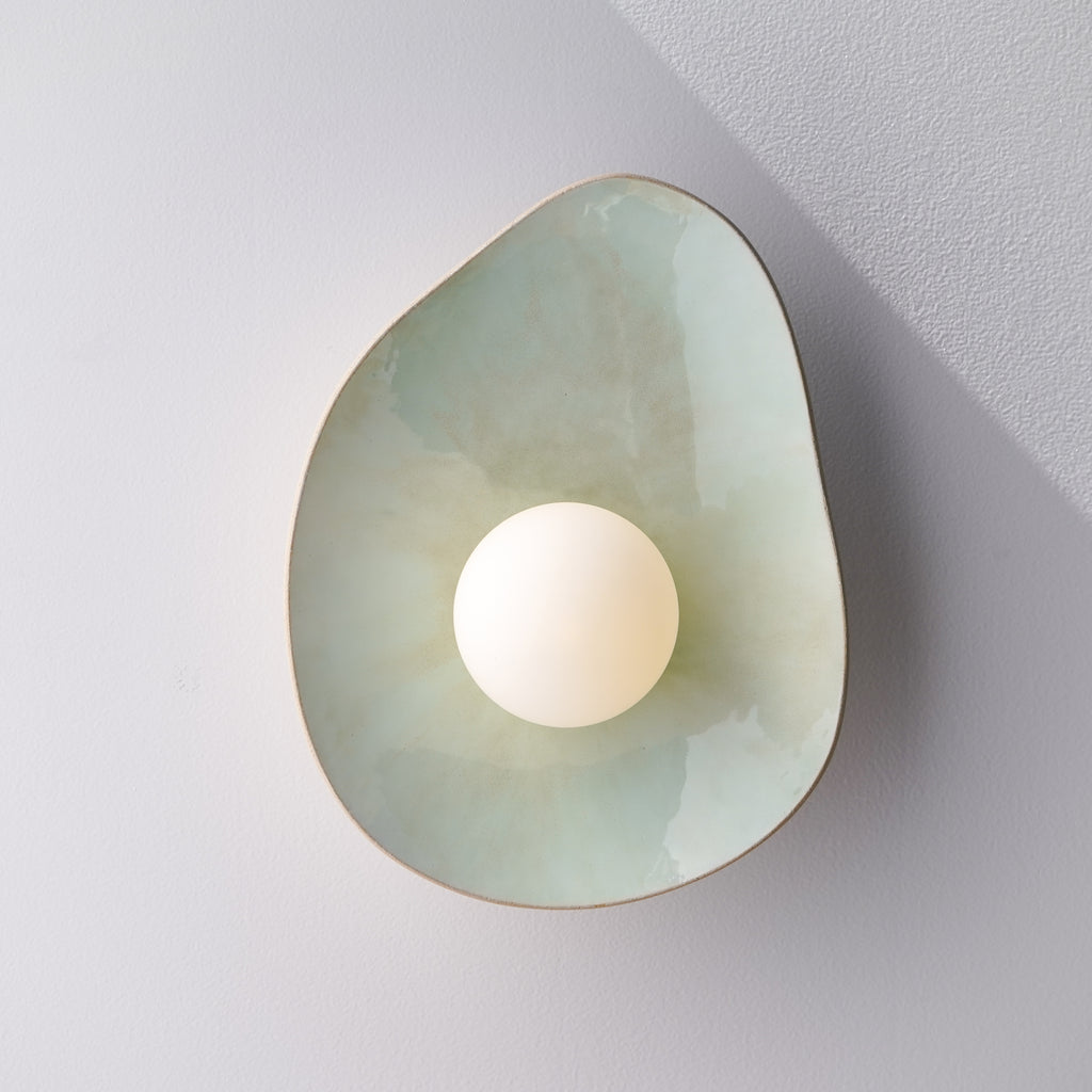 Soft Green Tones Ceramic Wall Lamp / Sconce
