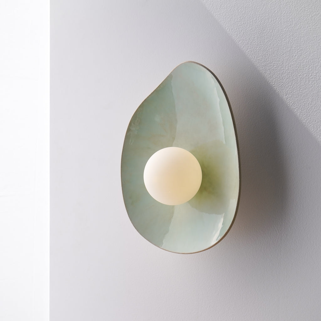 Soft Green Tones Ceramic Wall Lamp / Sconce