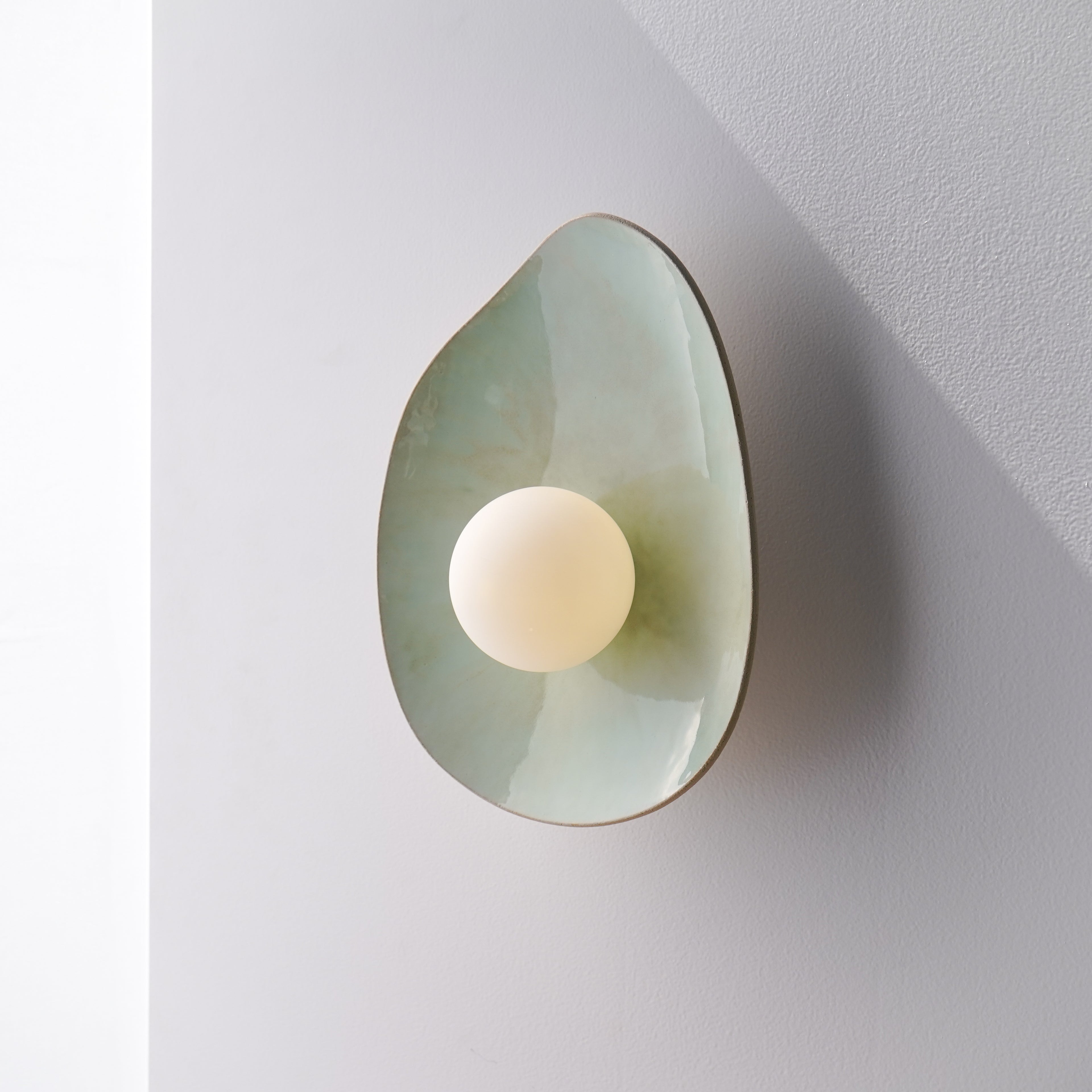 Soft Green Tones Ceramic Wall Lamp / Sconce