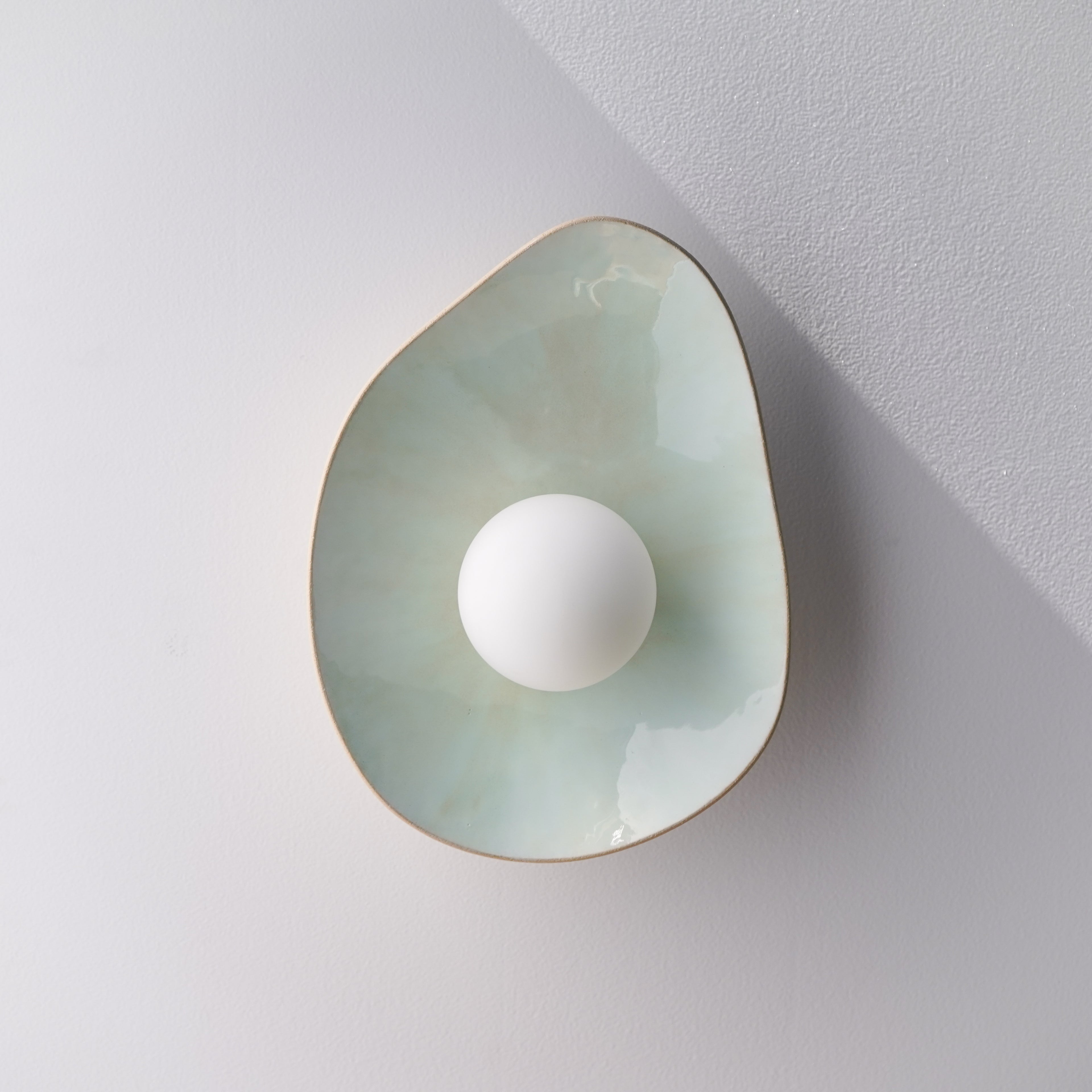 Soft Green Tones Ceramic Wall Lamp / Sconce