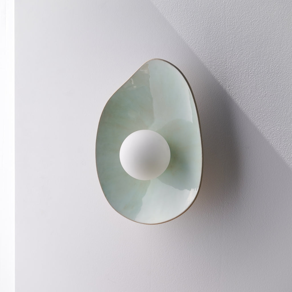 Soft Green Tones Ceramic Wall Lamp / Sconce
