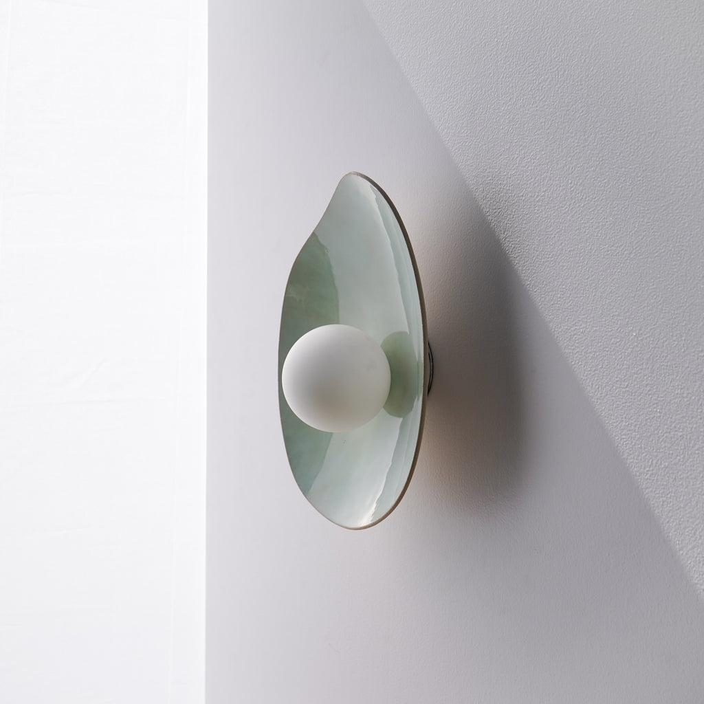 Soft Green Tones Ceramic Wall Lamp / Sconce