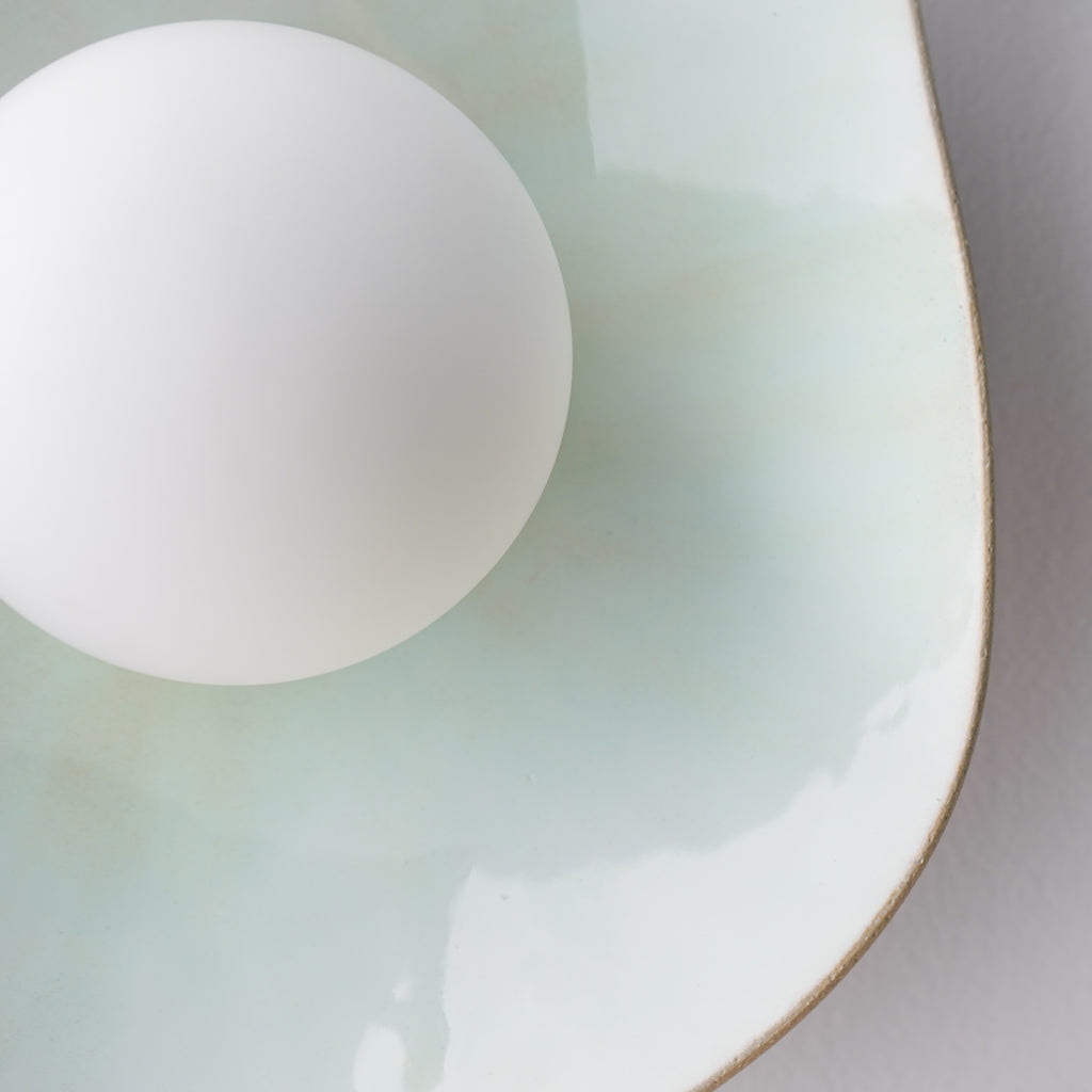 Soft Green Tones Ceramic Wall Lamp / Sconce