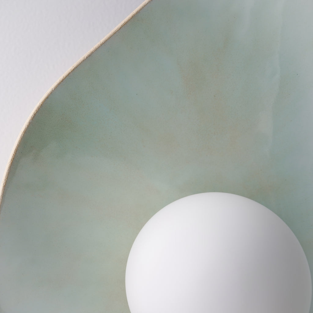 Soft Green Tones Ceramic Wall Lamp / Sconce