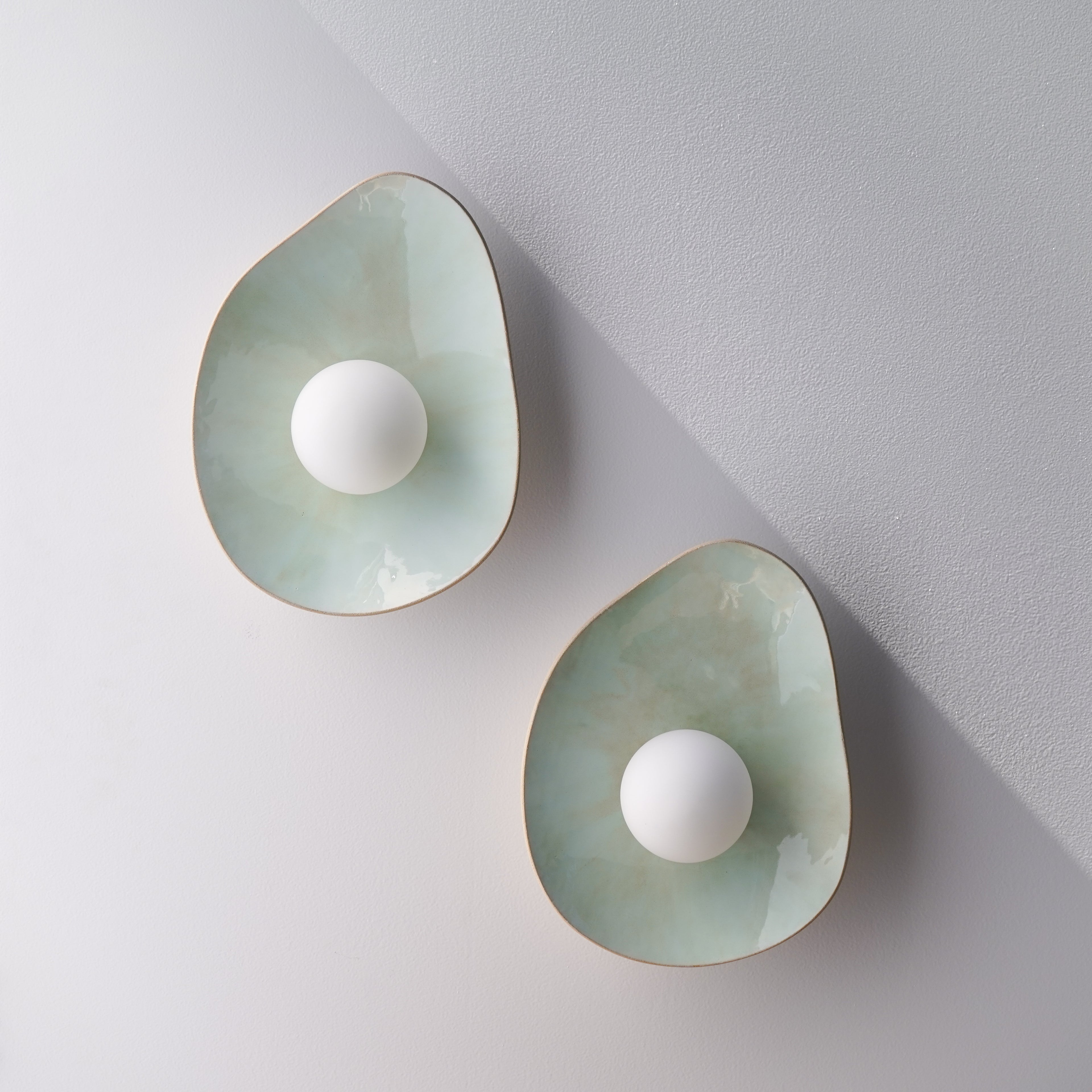 Soft Green Tones Ceramic Wall Lamp / Sconce