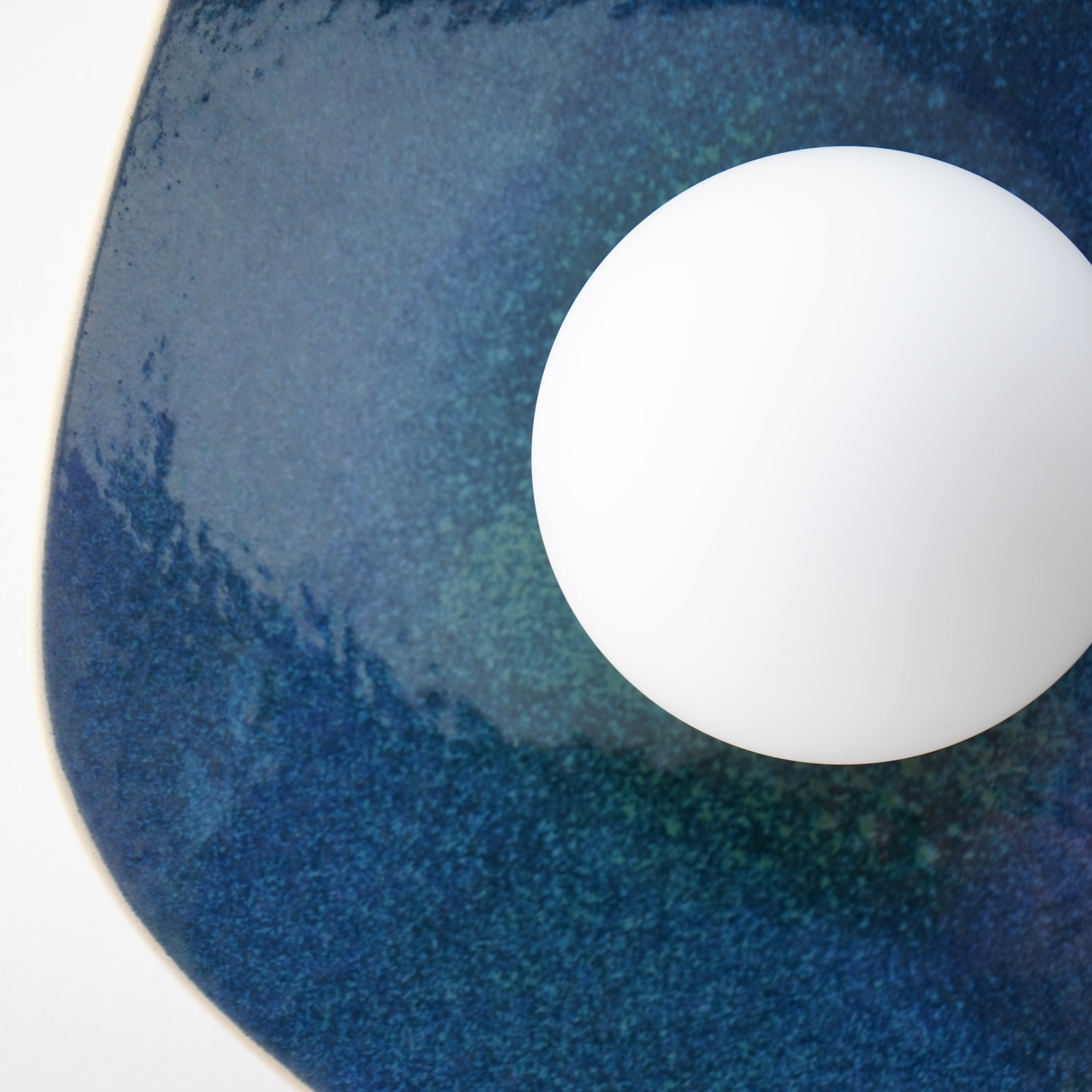 Handmade Deep Blue Ceramic Wall Sconce / Wall Lamp