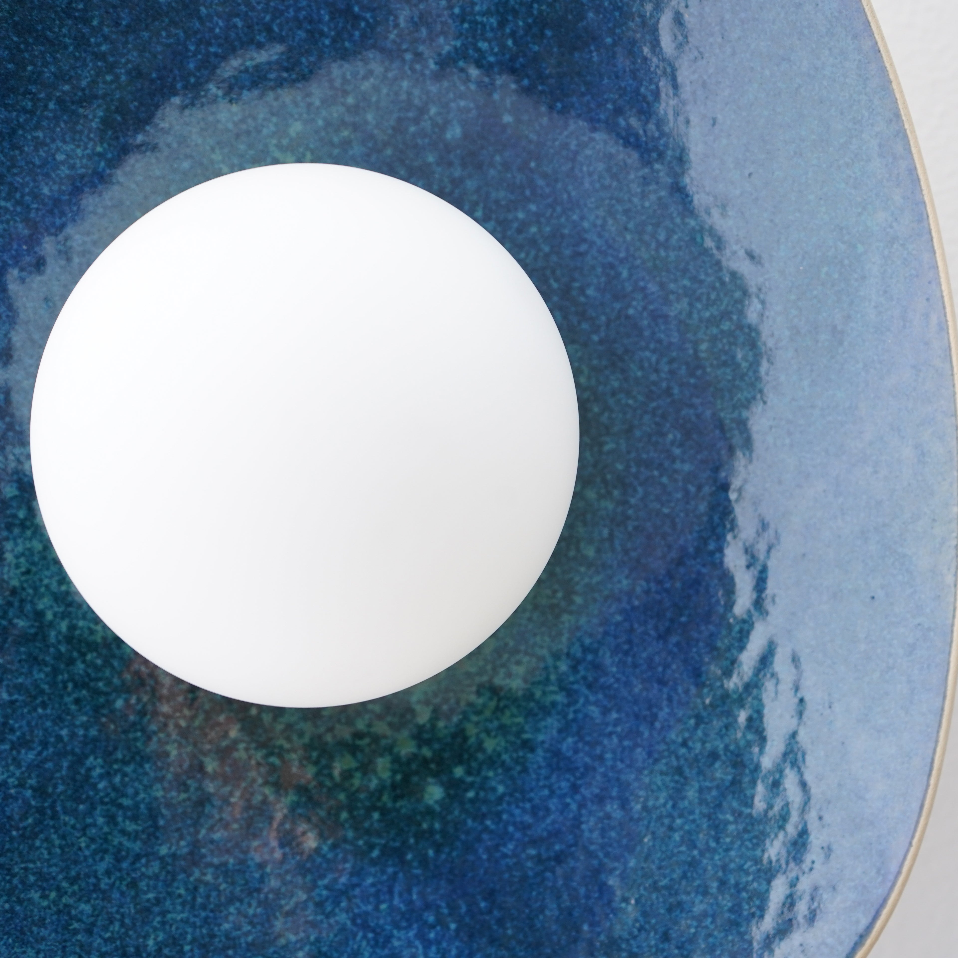 Handmade Deep Blue Ceramic Wall Sconce / Wall Lamp