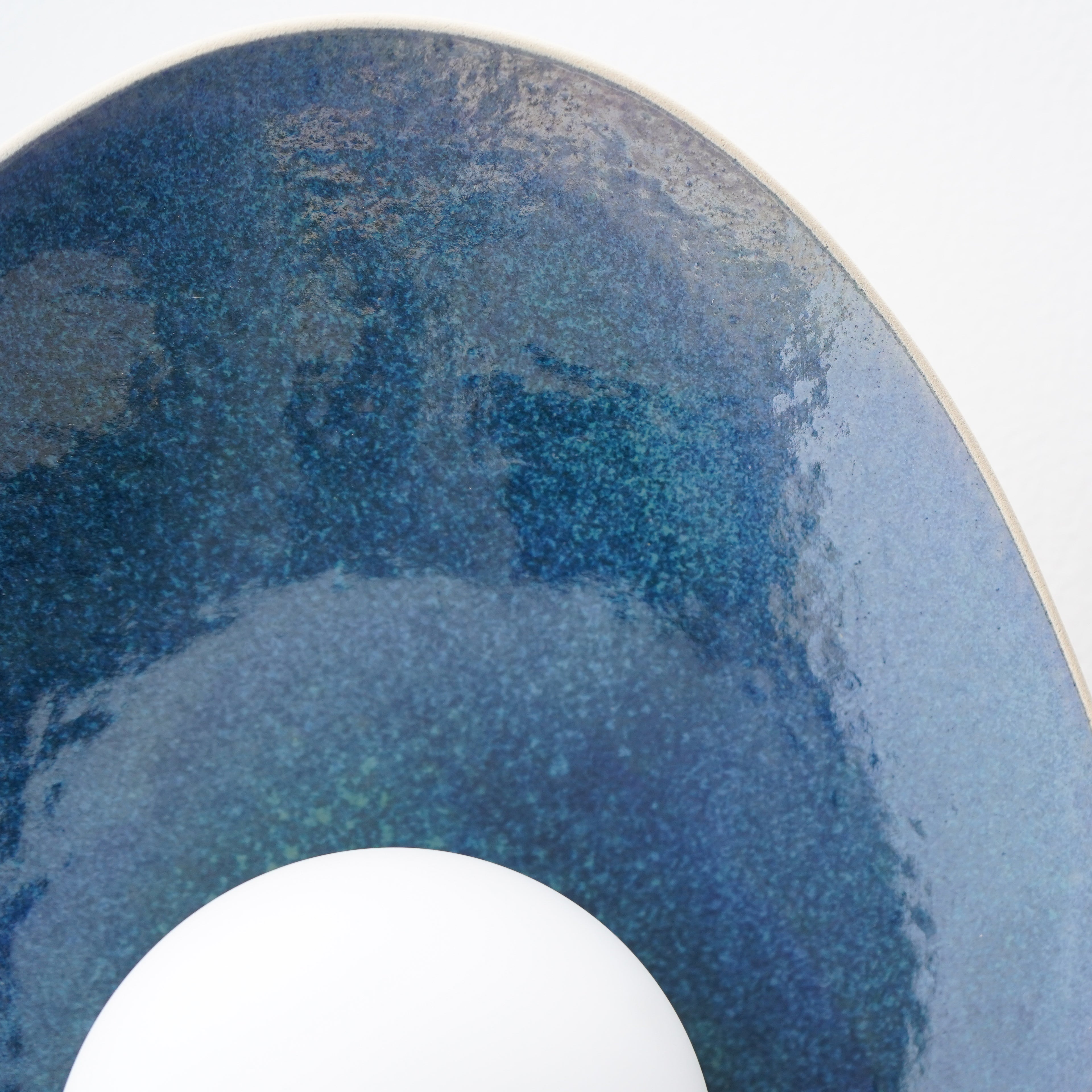 Handmade Deep Blue Ceramic Wall Sconce / Wall Lamp