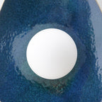 Handmade Deep Blue Ceramic Wall Sconce / Wall Lamp