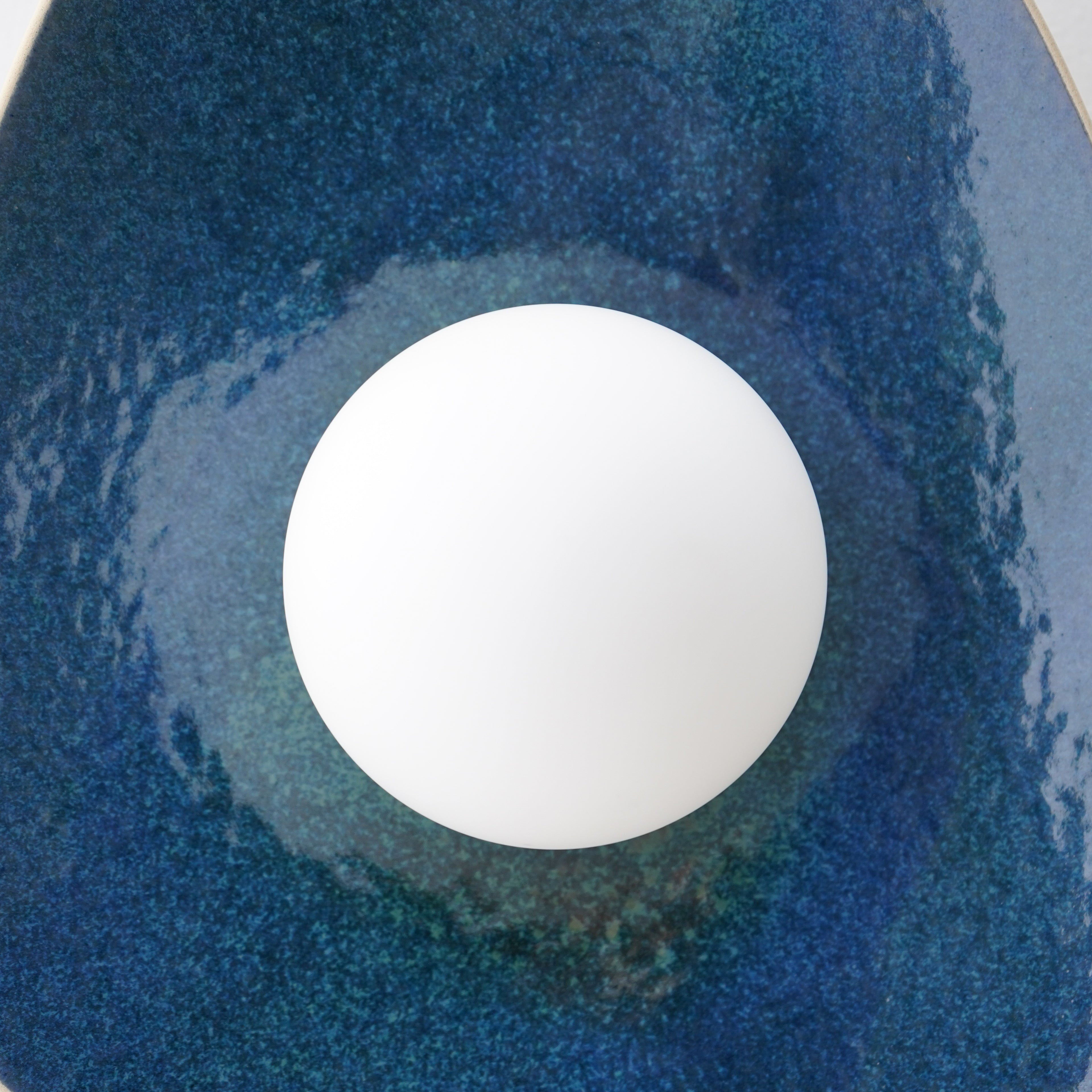 Handmade Deep Blue Ceramic Wall Sconce / Wall Lamp
