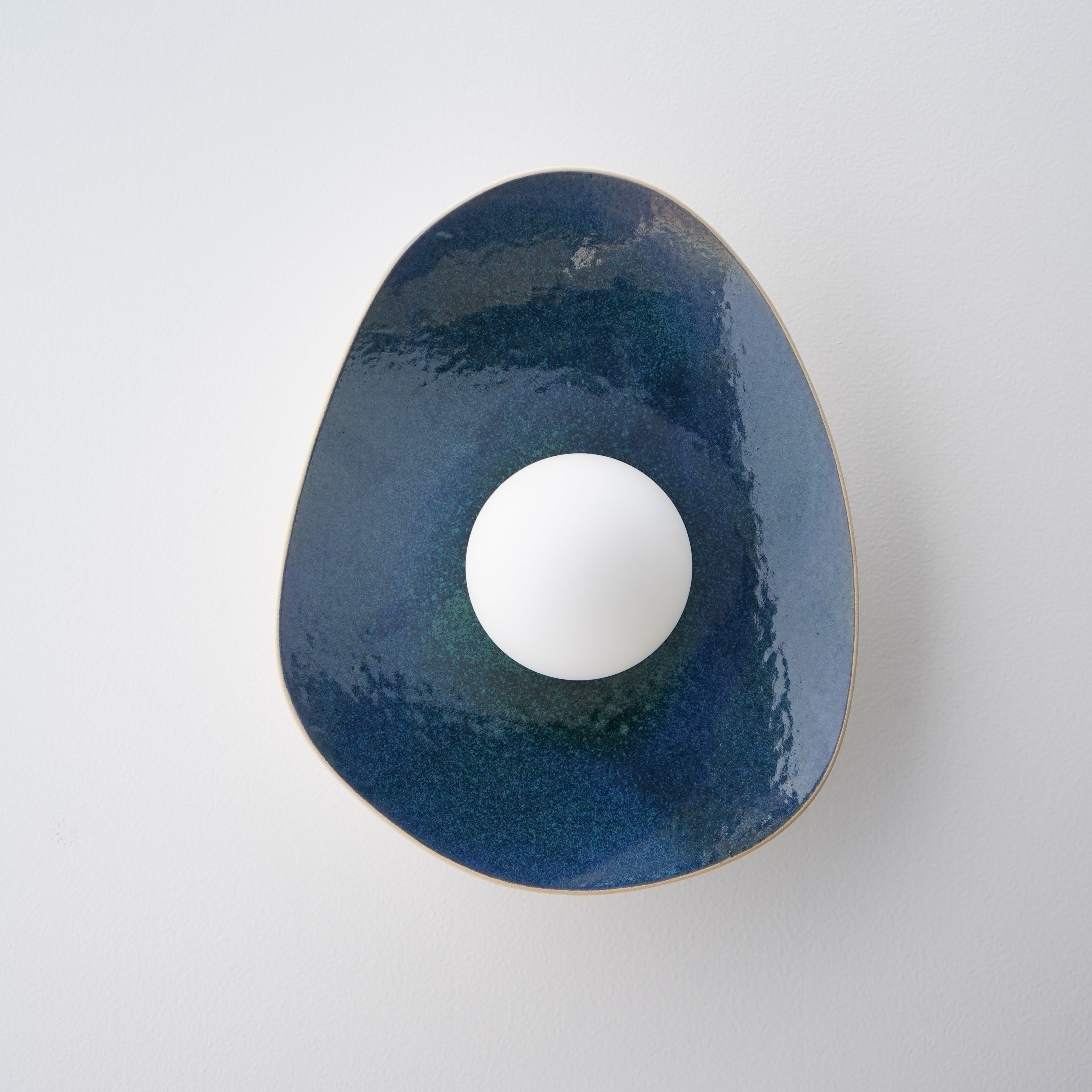 Handmade Deep Blue Ceramic Wall Sconce / Wall Lamp