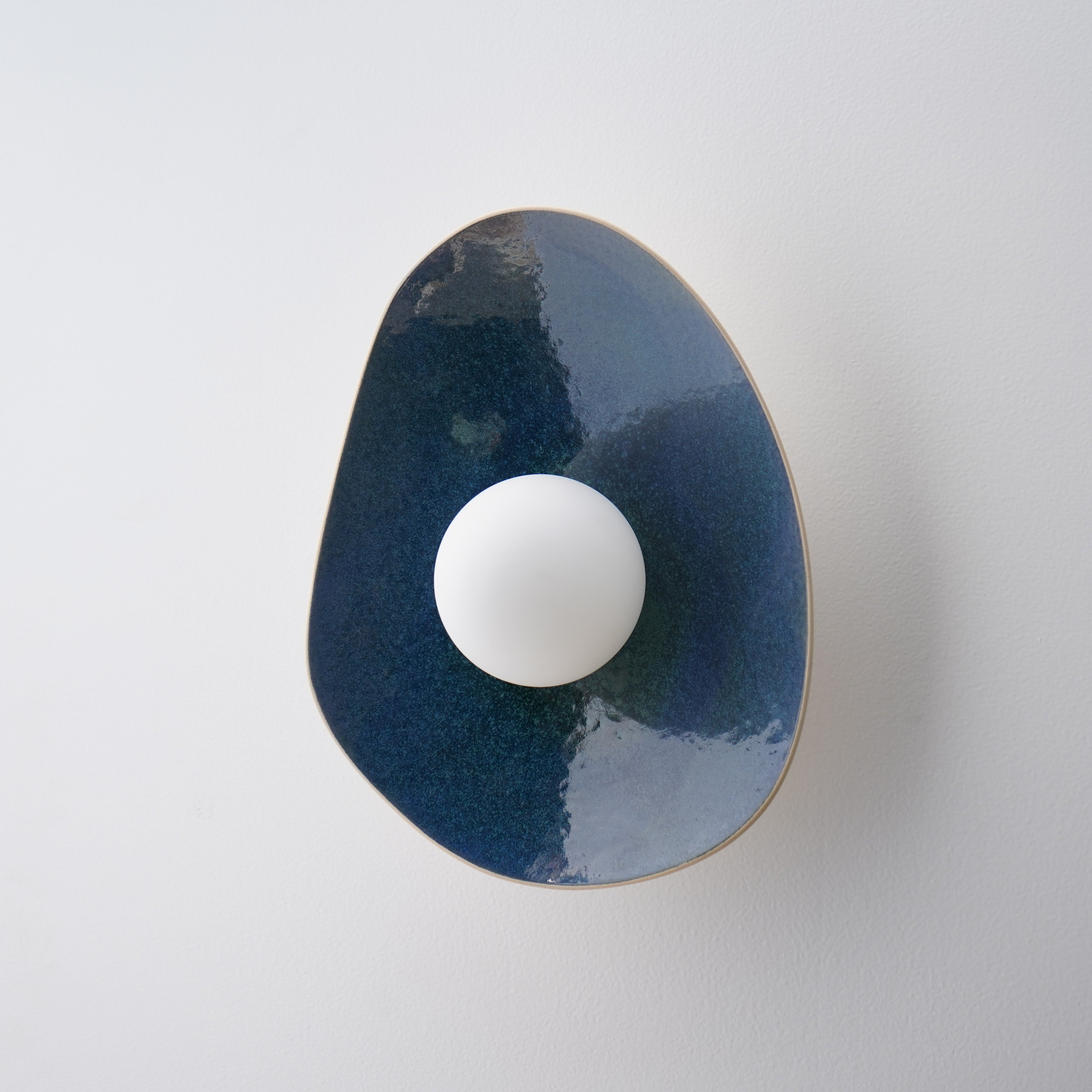 Handmade Deep Blue Ceramic Wall Sconce / Wall Lamp