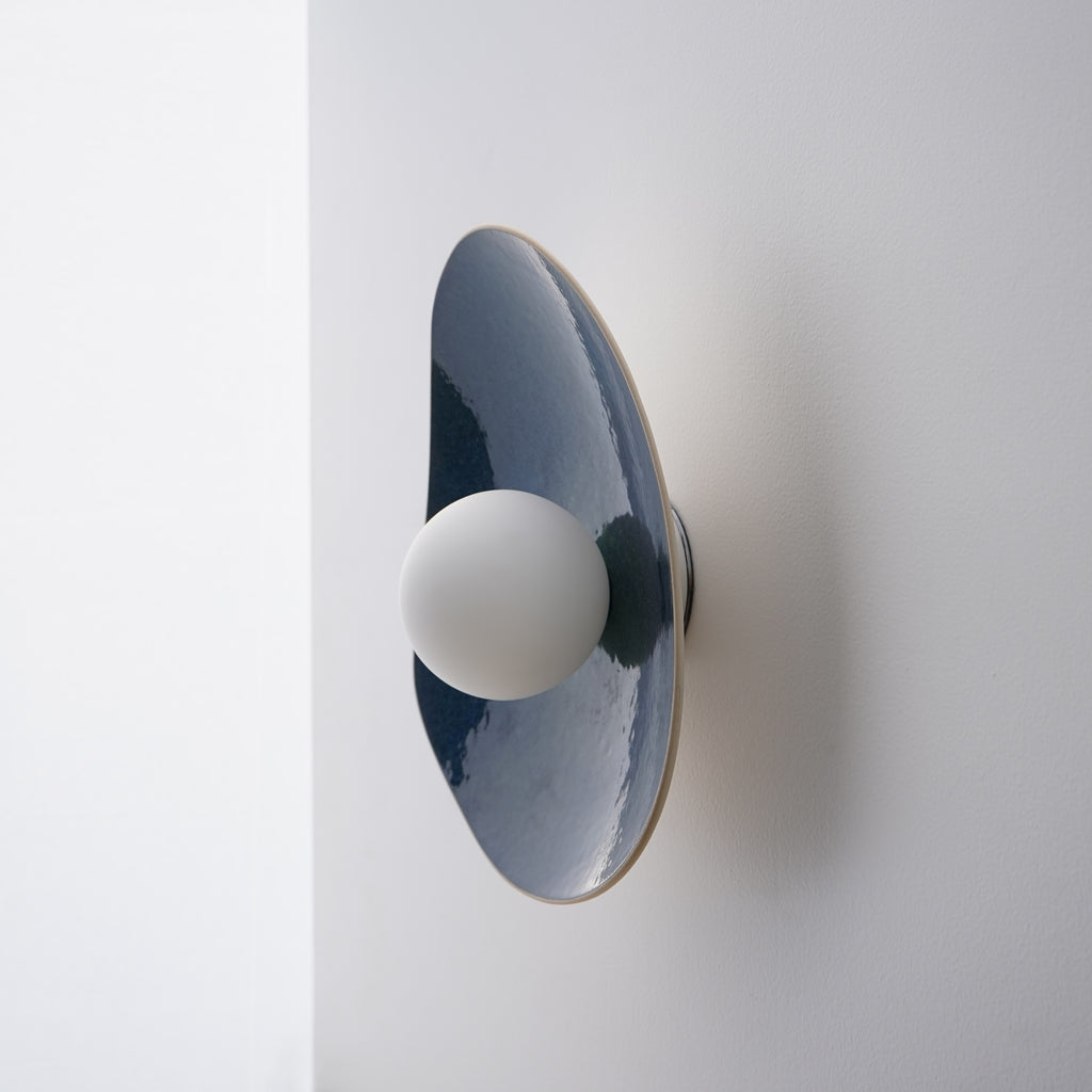Handmade Deep Blue Ceramic Wall Sconce / Wall Lamp