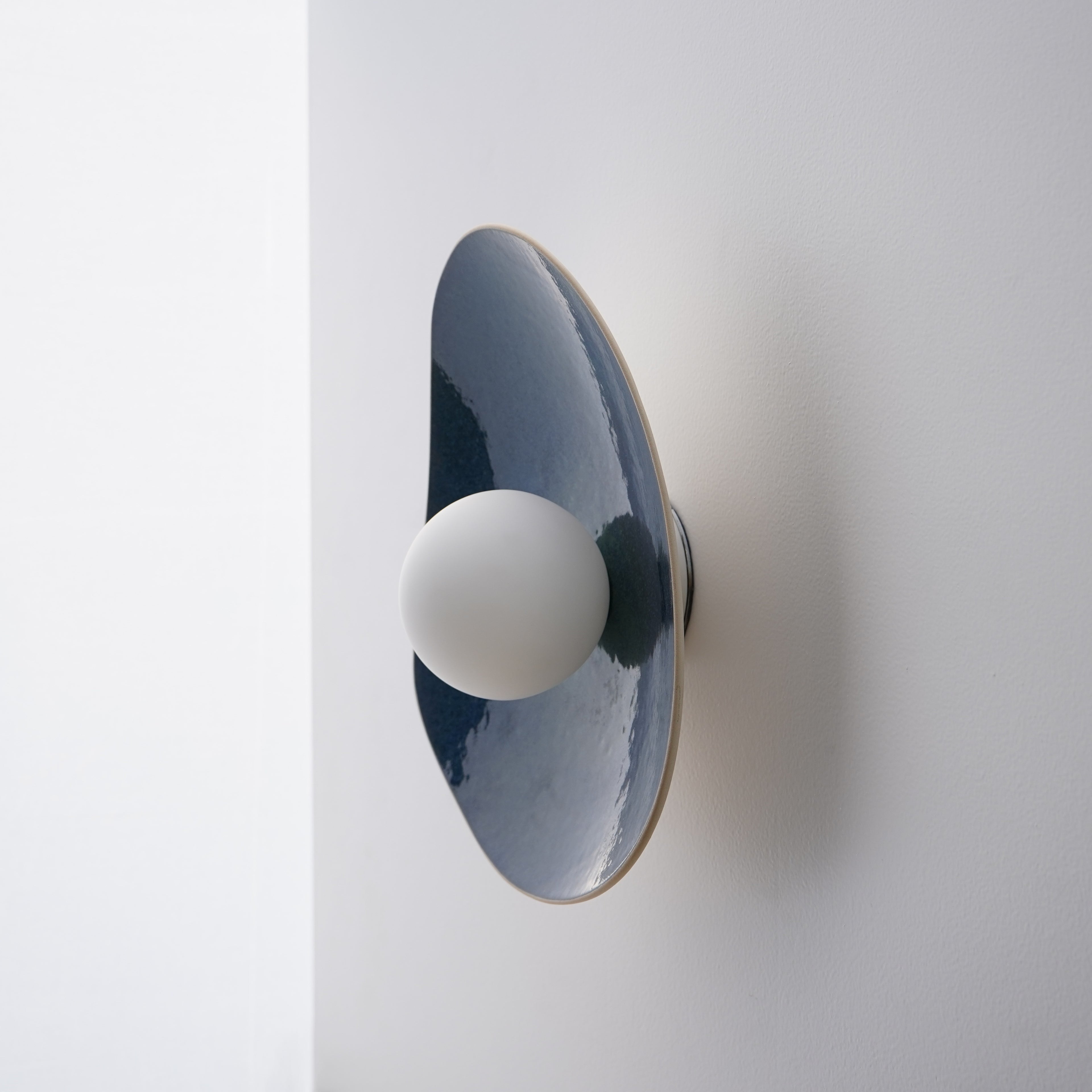 Handmade Deep Blue Ceramic Wall Sconce / Wall Lamp