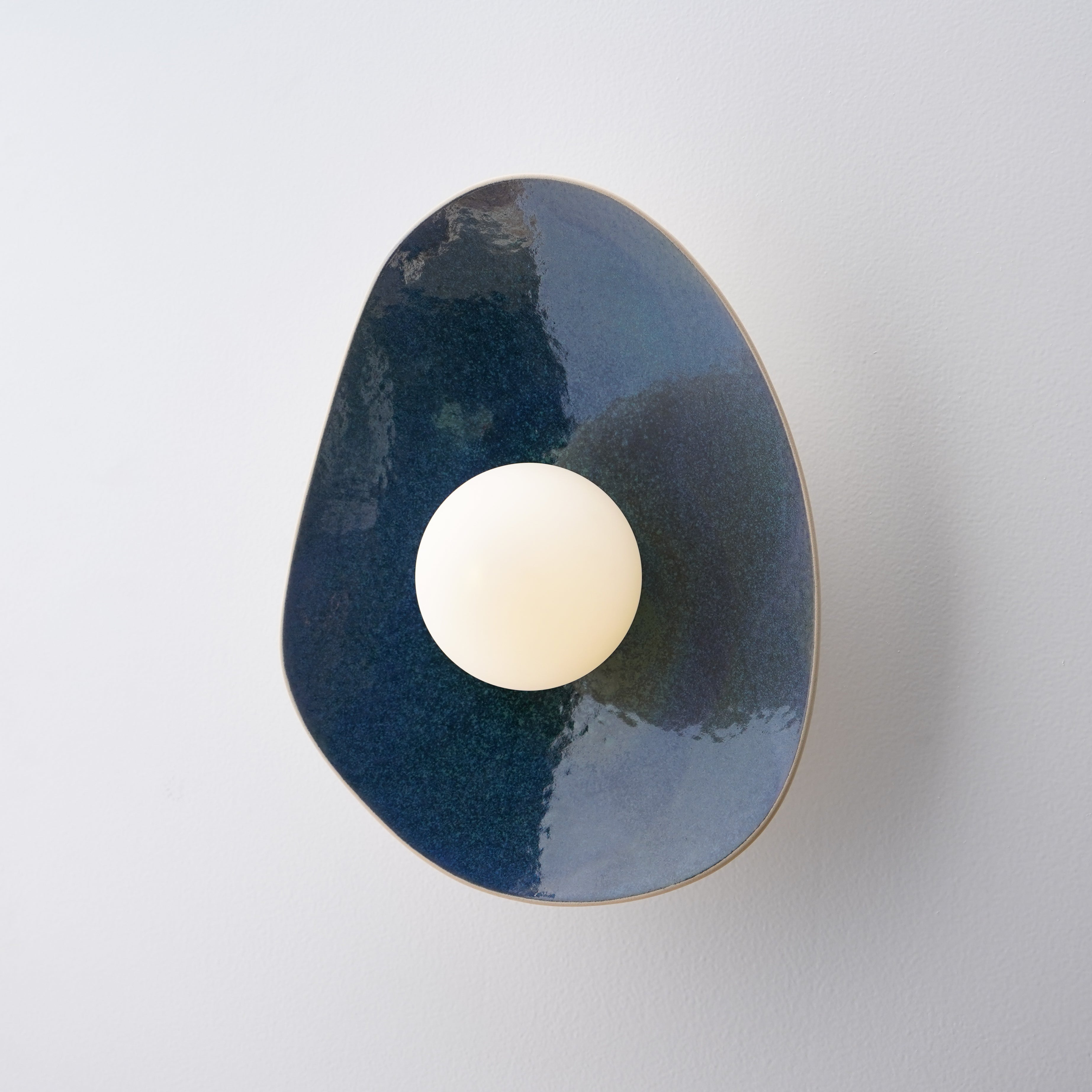 Handmade Deep Blue Ceramic Wall Sconce / Wall Lamp