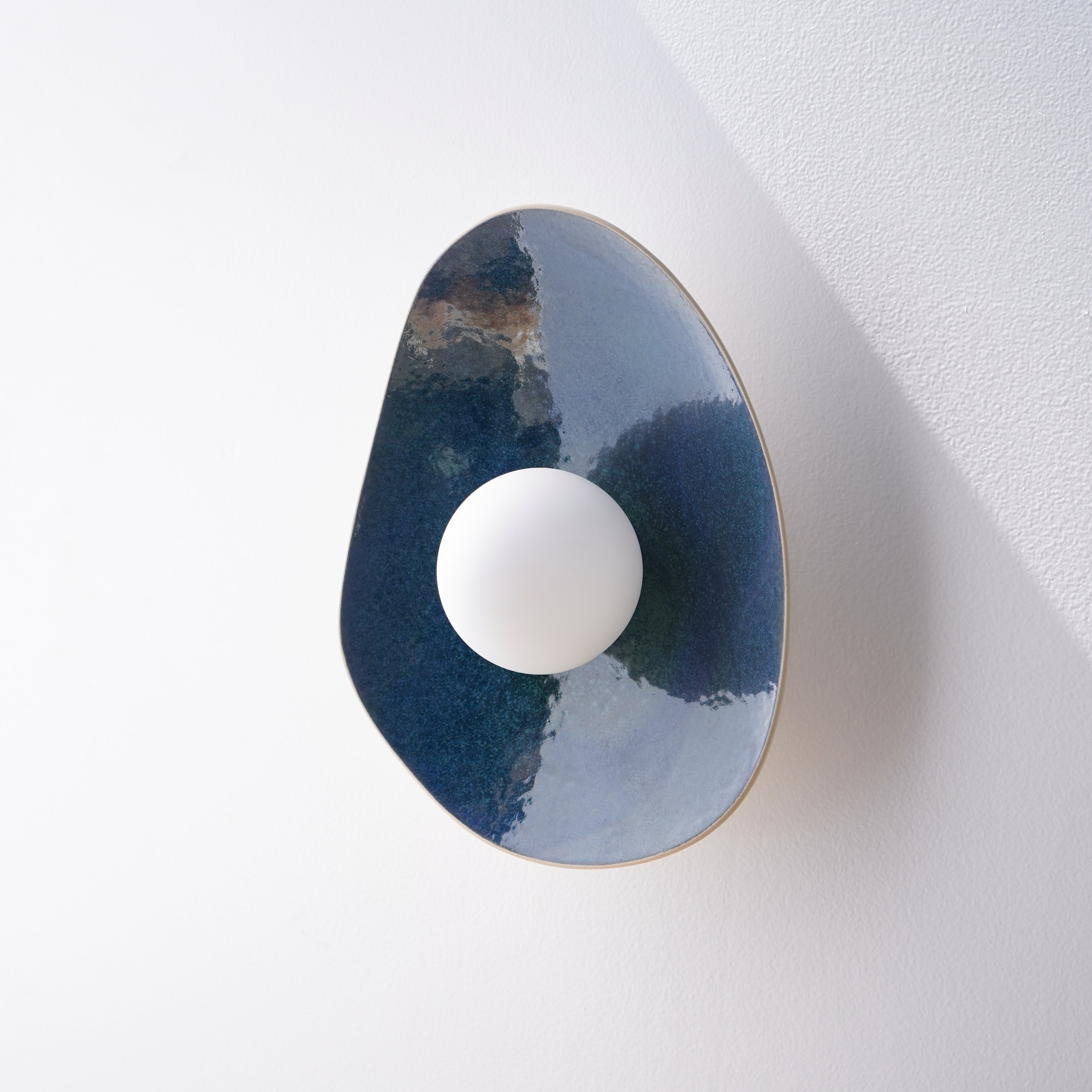 Handmade Deep Blue Ceramic Wall Sconce / Wall Lamp