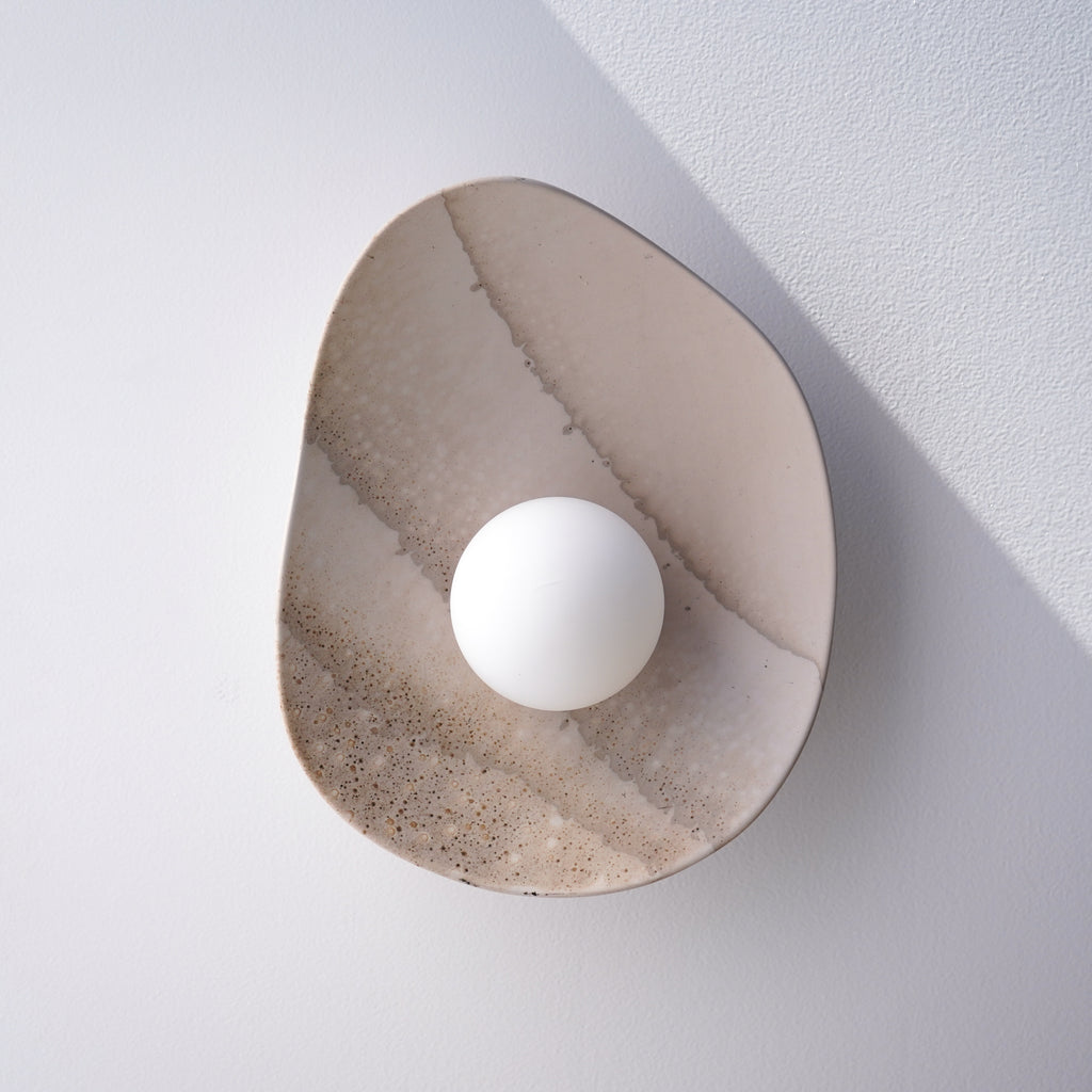 Applique murale en céramique blanc crème