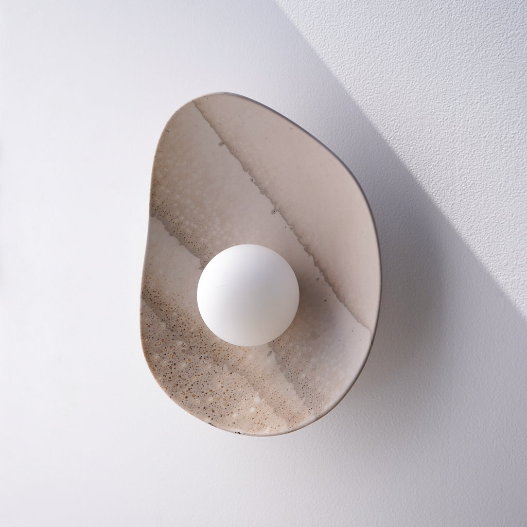 Applique murale en céramique blanc crème