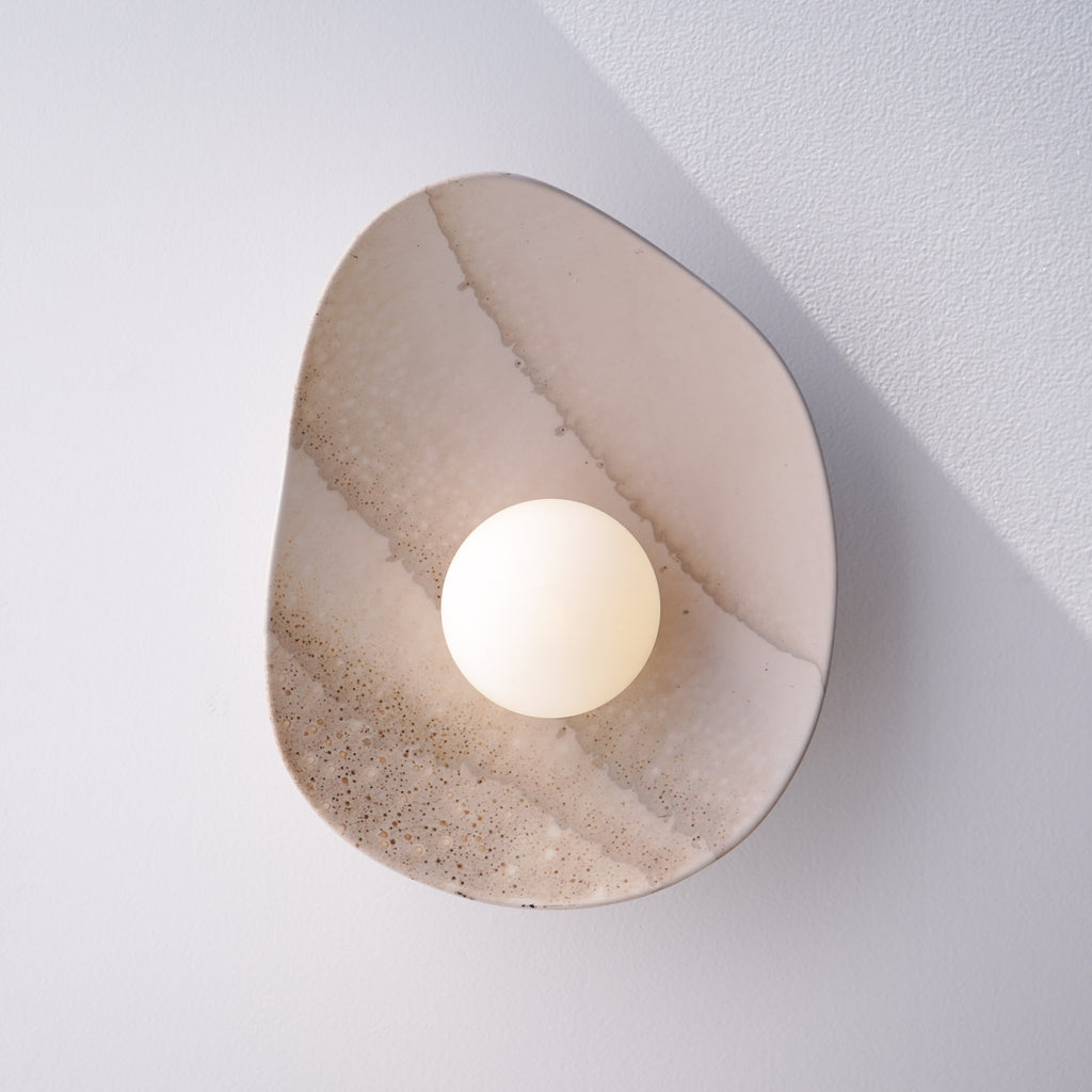 Applique murale en céramique blanc crème
