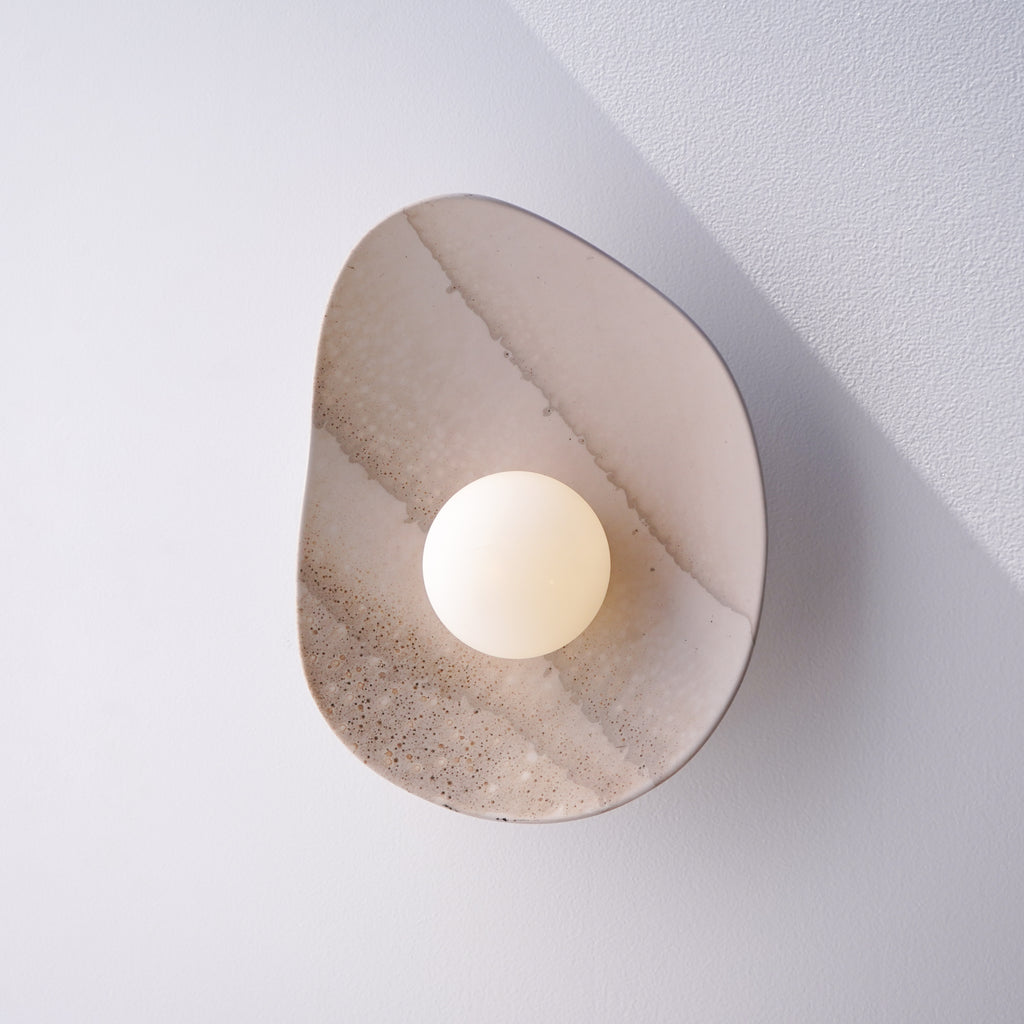 Applique murale en céramique blanc crème