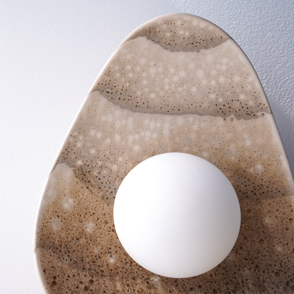 Lámpara de pared/aplique de cerámica color blanco crema