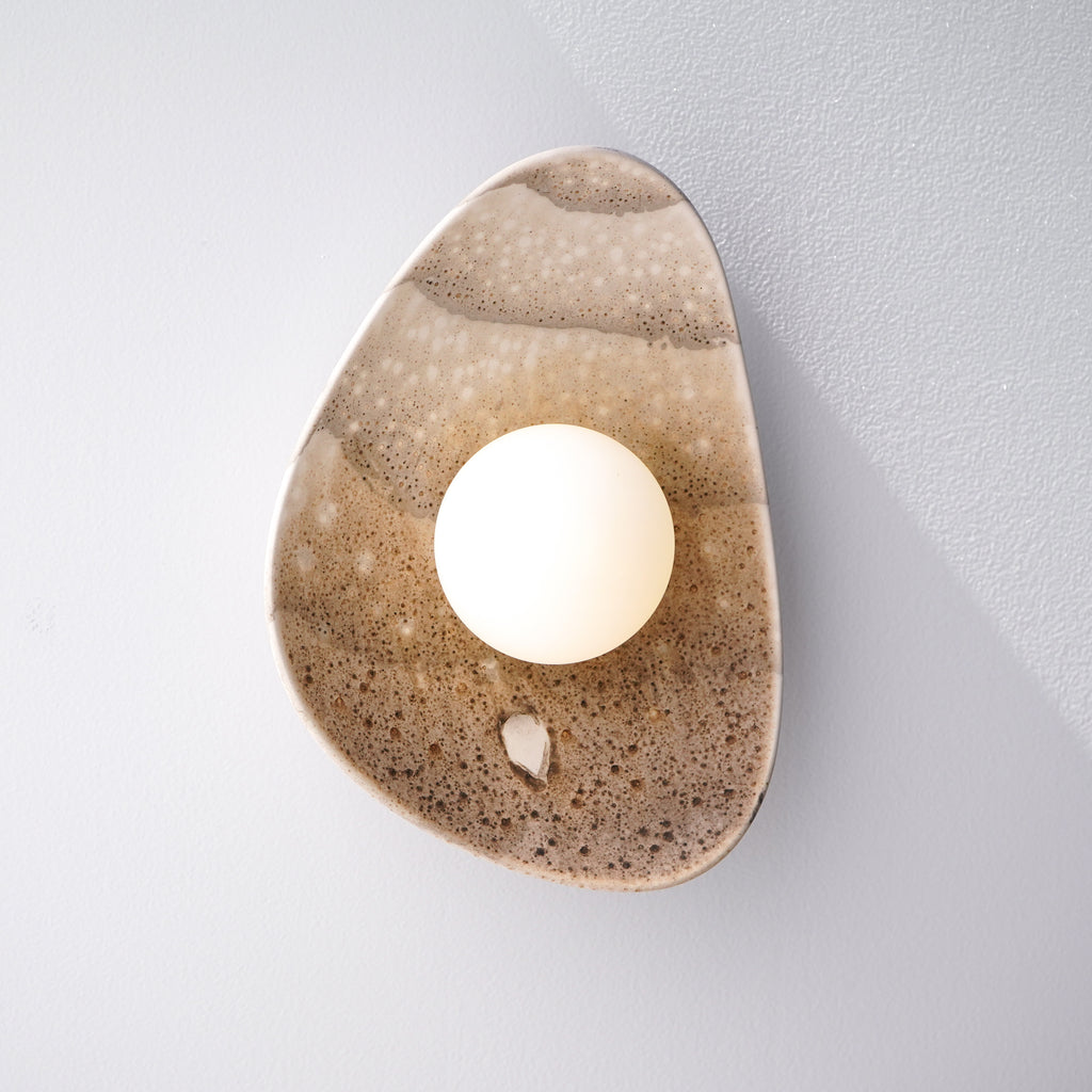 Lámpara de pared/aplique de cerámica color blanco crema