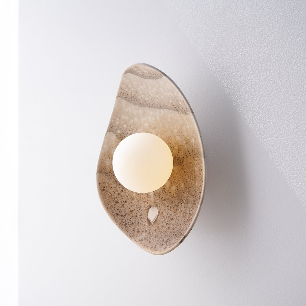Lámpara de pared/aplique de cerámica color blanco crema