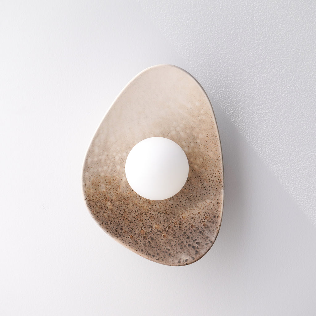 Lámpara de pared/aplique de cerámica color blanco crema