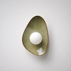 Handmade Lush Green Ceramic Wall Light / Sconce