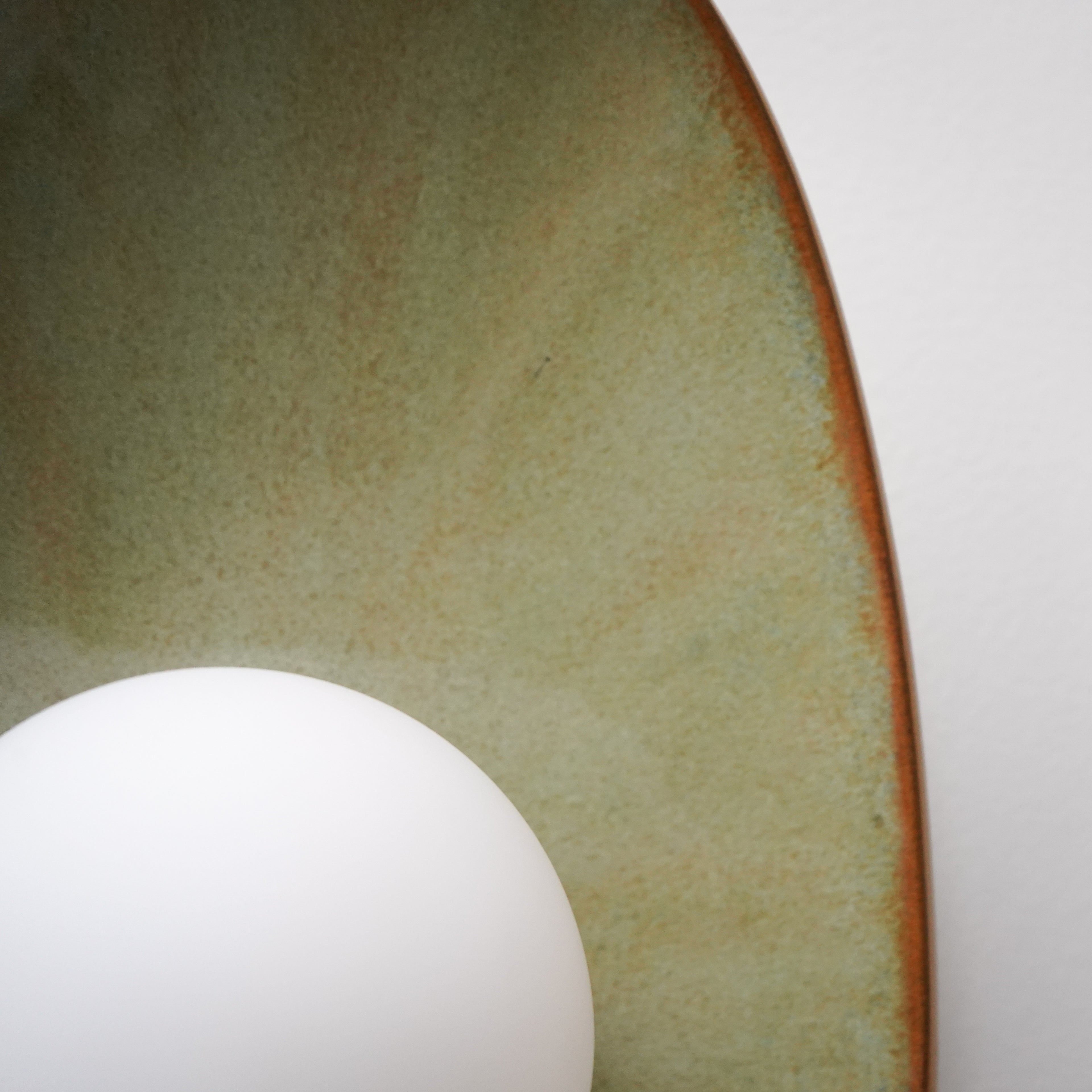 Handmade Lush Green Ceramic Wall Light / Sconce