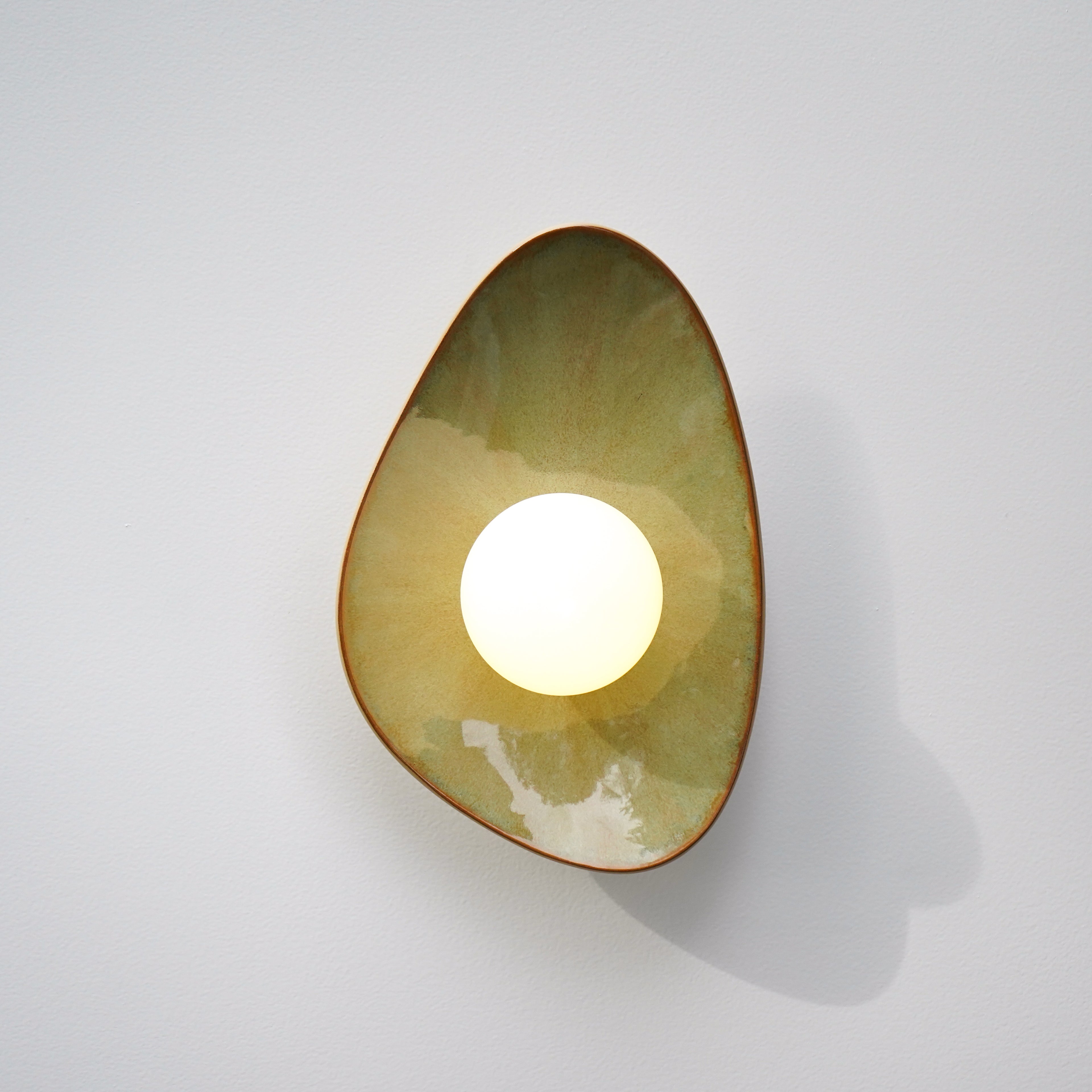 Handmade Lush Green Ceramic Wall Light / Sconce