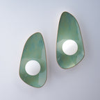 Handmade Set of 2 Ocean Blue Ceramic Wall Sconce / Wall Light
