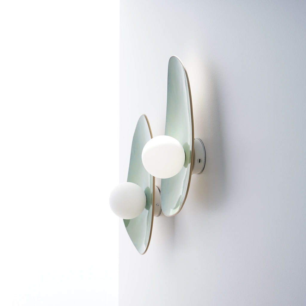 Handmade Set of 2 Ocean Blue Ceramic Wall Sconce / Wall Light