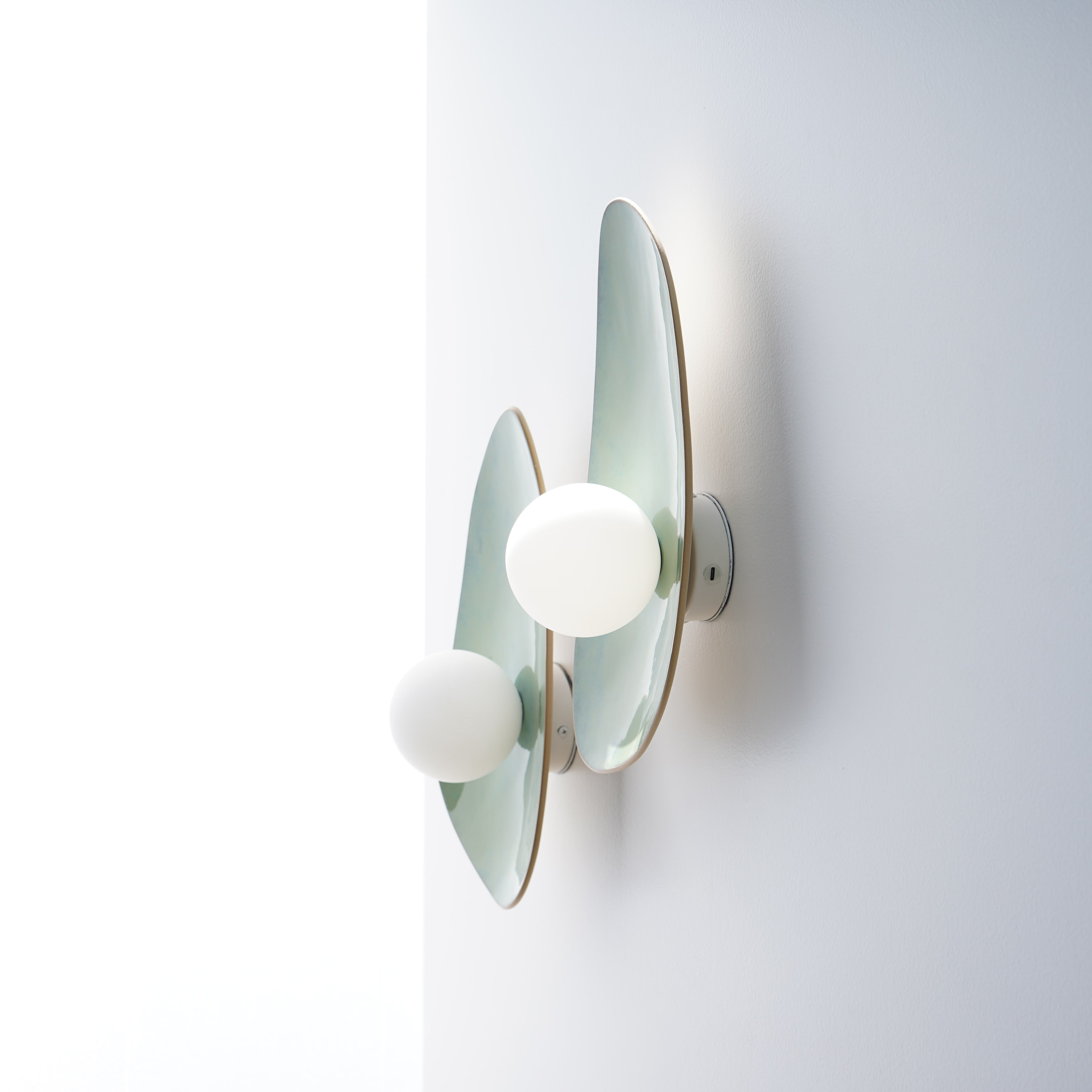Handmade Set of 2 Ocean Blue Ceramic Wall Sconce / Wall Light
