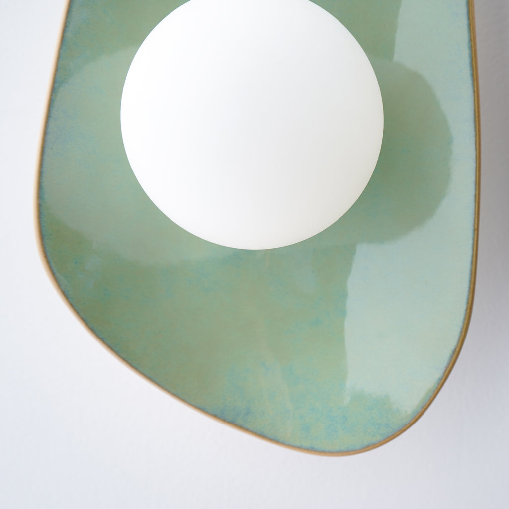 Handmade Set of 2 Ocean Blue Ceramic Wall Sconce / Wall Light