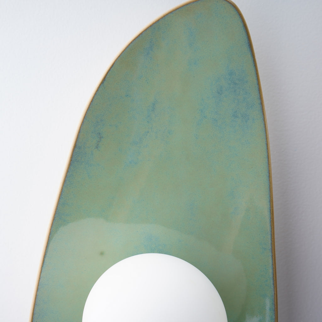 Handmade Set of 2 Ocean Blue Ceramic Wall Sconce / Wall Light