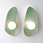 Handmade Set of 2 Ocean Blue Ceramic Wall Sconce / Wall Light
