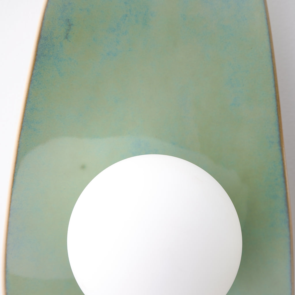 Handmade Set of 2 Ocean Blue Ceramic Wall Sconce / Wall Light