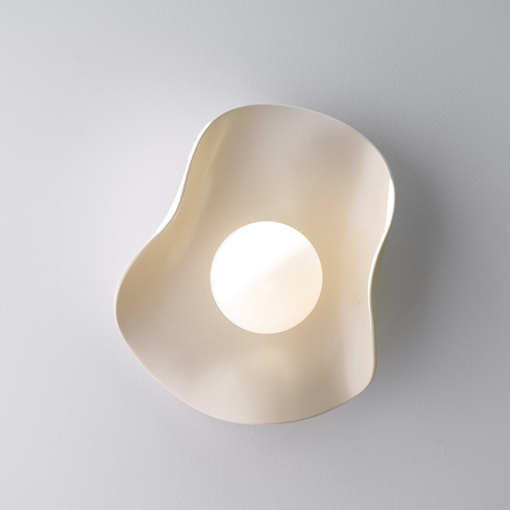 Handmade Creamy Nude Ceramic Wall Light / Wall Sconce