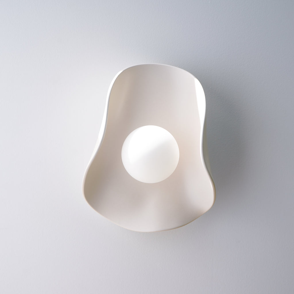 Creamy Matte White Ceramic Wall Light / Sconce