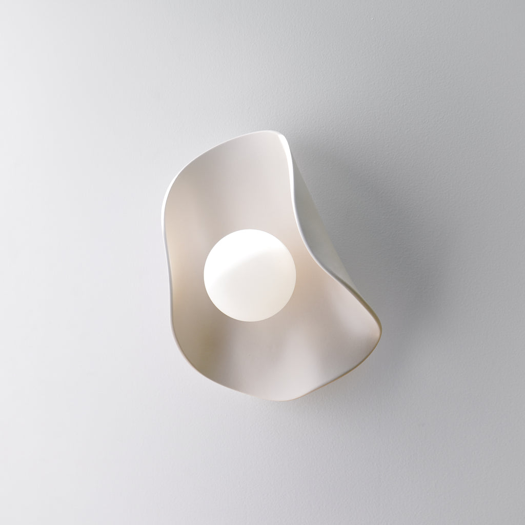 Creamy Matte White Ceramic Wall Light / Sconce