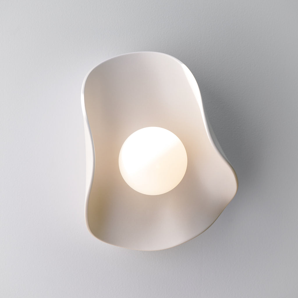 Creamy Matte White Ceramic Wall Light / Sconce
