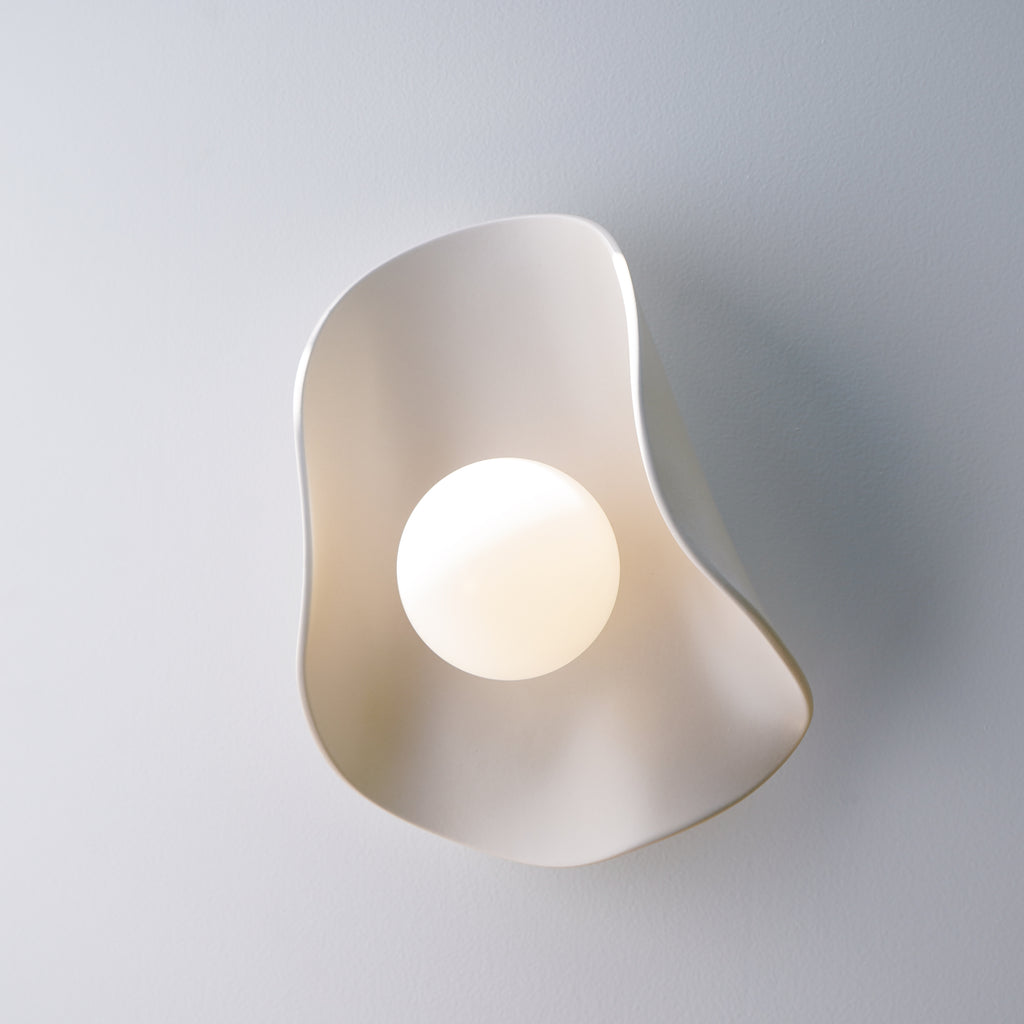 Creamy Matte White Ceramic Wall Light / Sconce