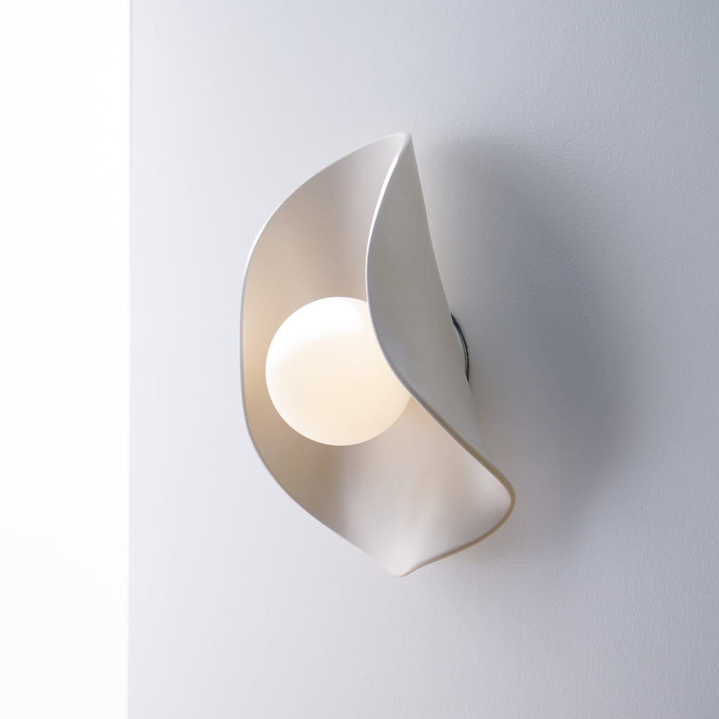 Creamy Matte White Ceramic Wall Light / Sconce