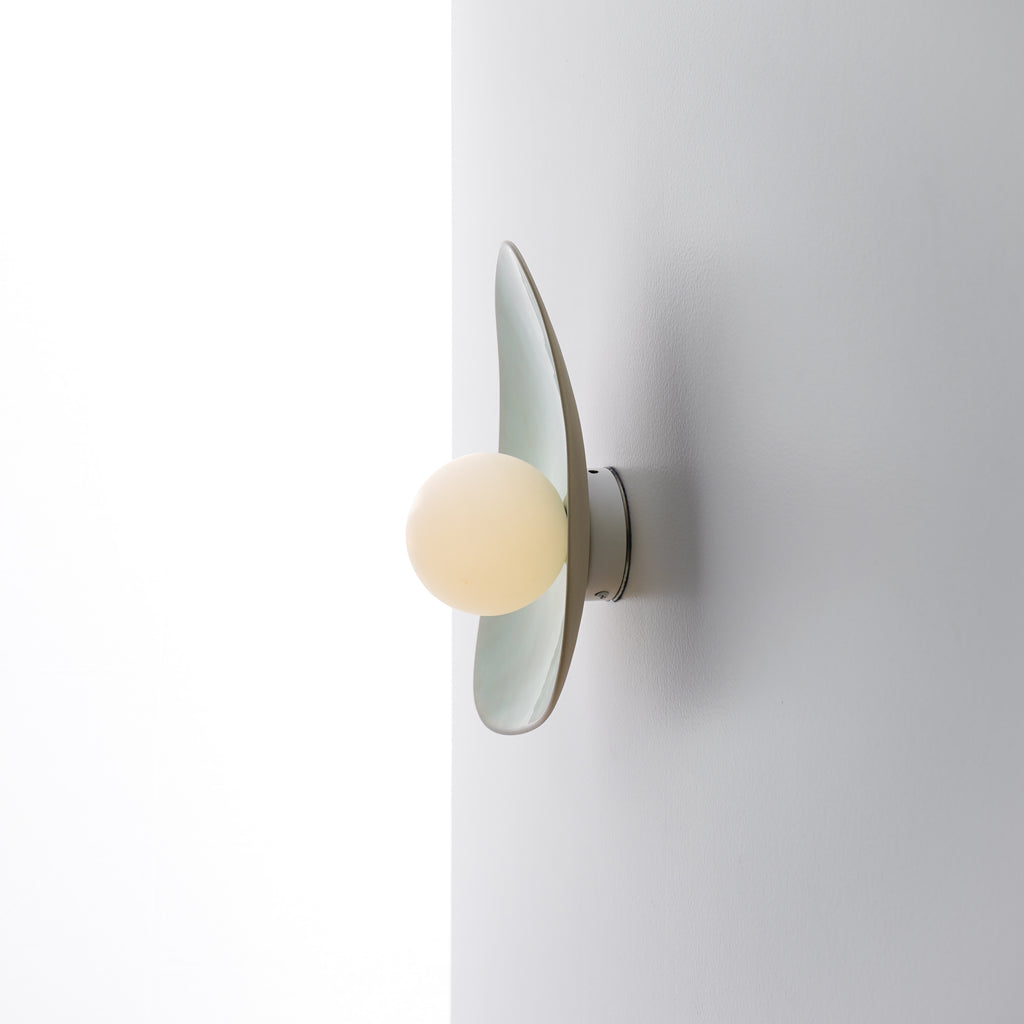 Lámpara de pared/aplique de cerámica verde suave moteada